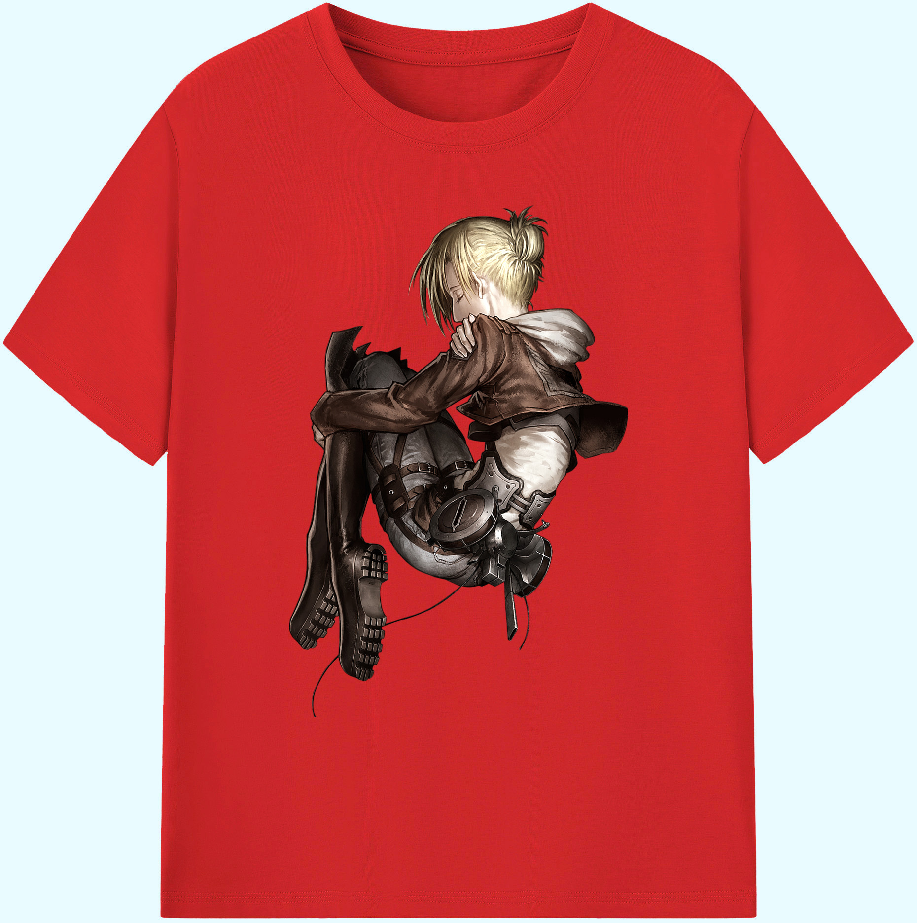 （画像用） 進撃の巨人 アニ・レオンハート Attack on Titan Annie Leonhart 綿100％ メンズ半袖Tシャツ｜肌触りやわらか＆通気性