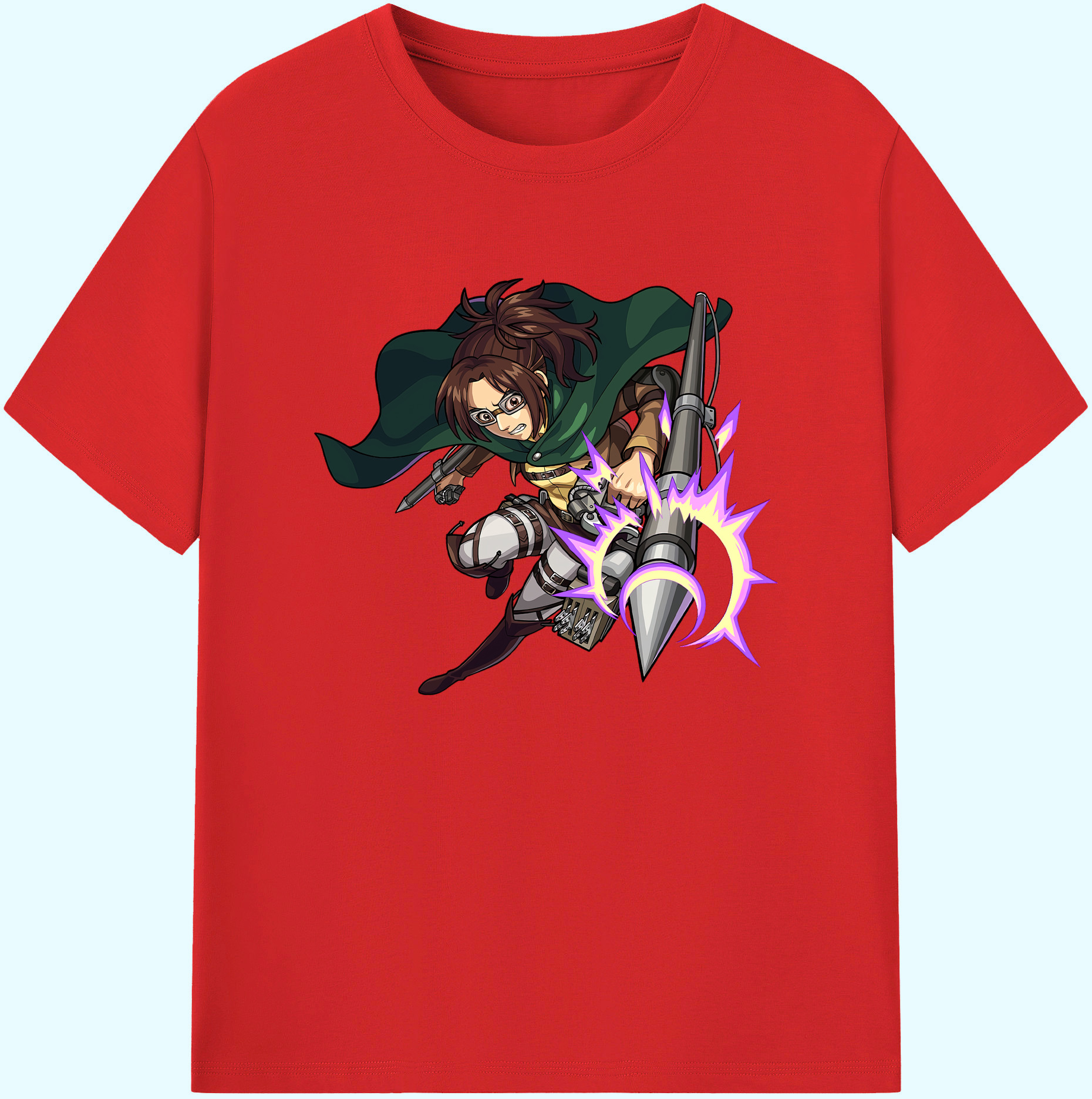 （画像用） 進撃の巨人 ハンジ·ゾエ Attack on Titan Hanji Zoe 綿100％ メンズ半袖Tシャツ｜肌触りやわらか＆通気性