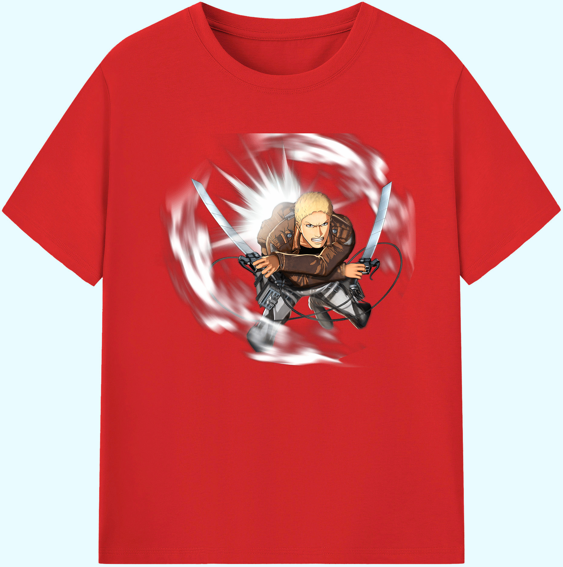 （画像用） 進撃の巨人 ライナー・ブラウン Attack on Titan Reiner Braun 綿100％ メンズ半袖Tシャツ｜肌触りやわらか＆通気性