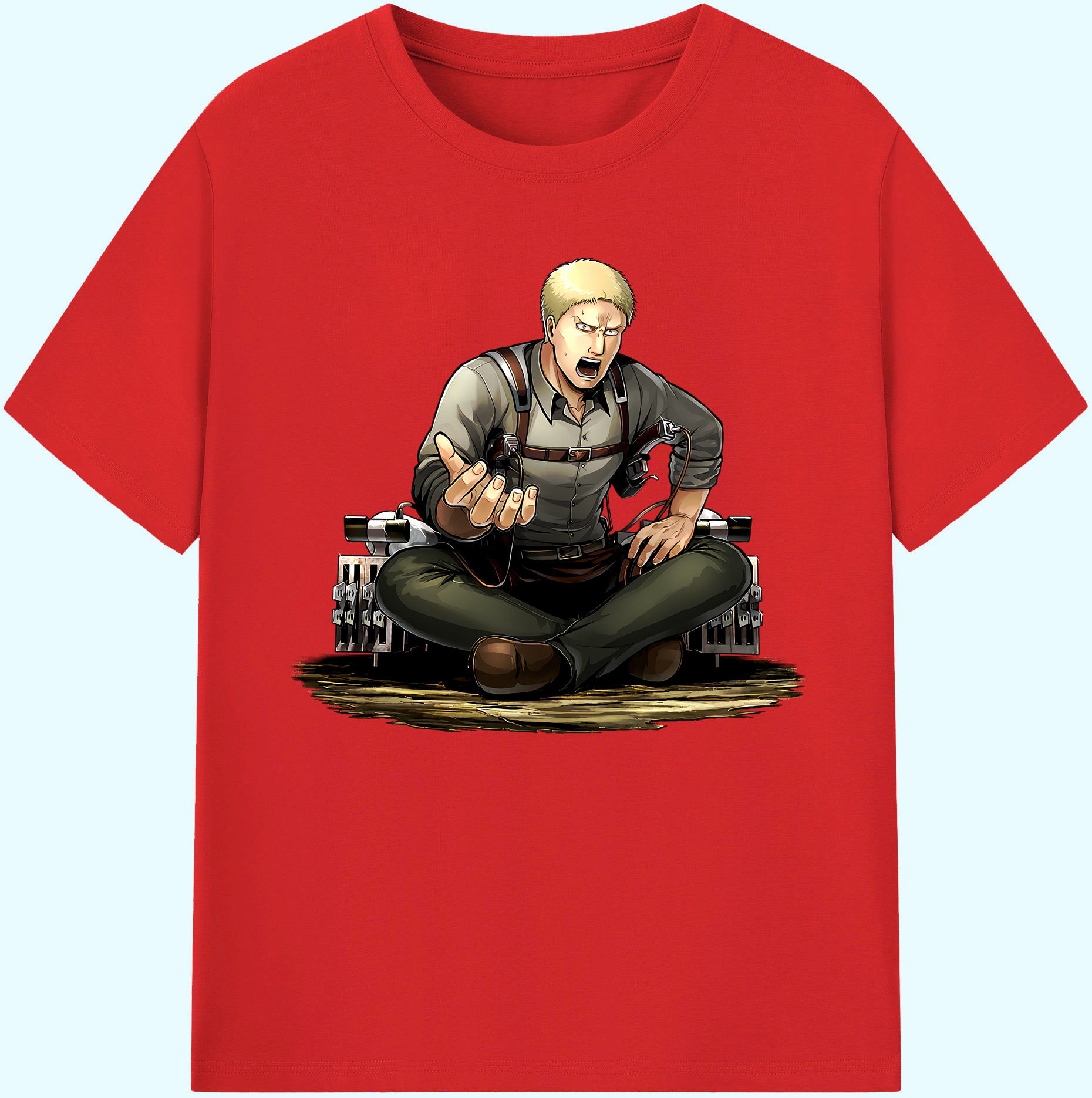 （画像用） 進撃の巨人 ライナー・ブラウン Attack on Titan Reiner Braun 綿100％ メンズ半袖Tシャツ｜肌触りやわらか＆通気性
