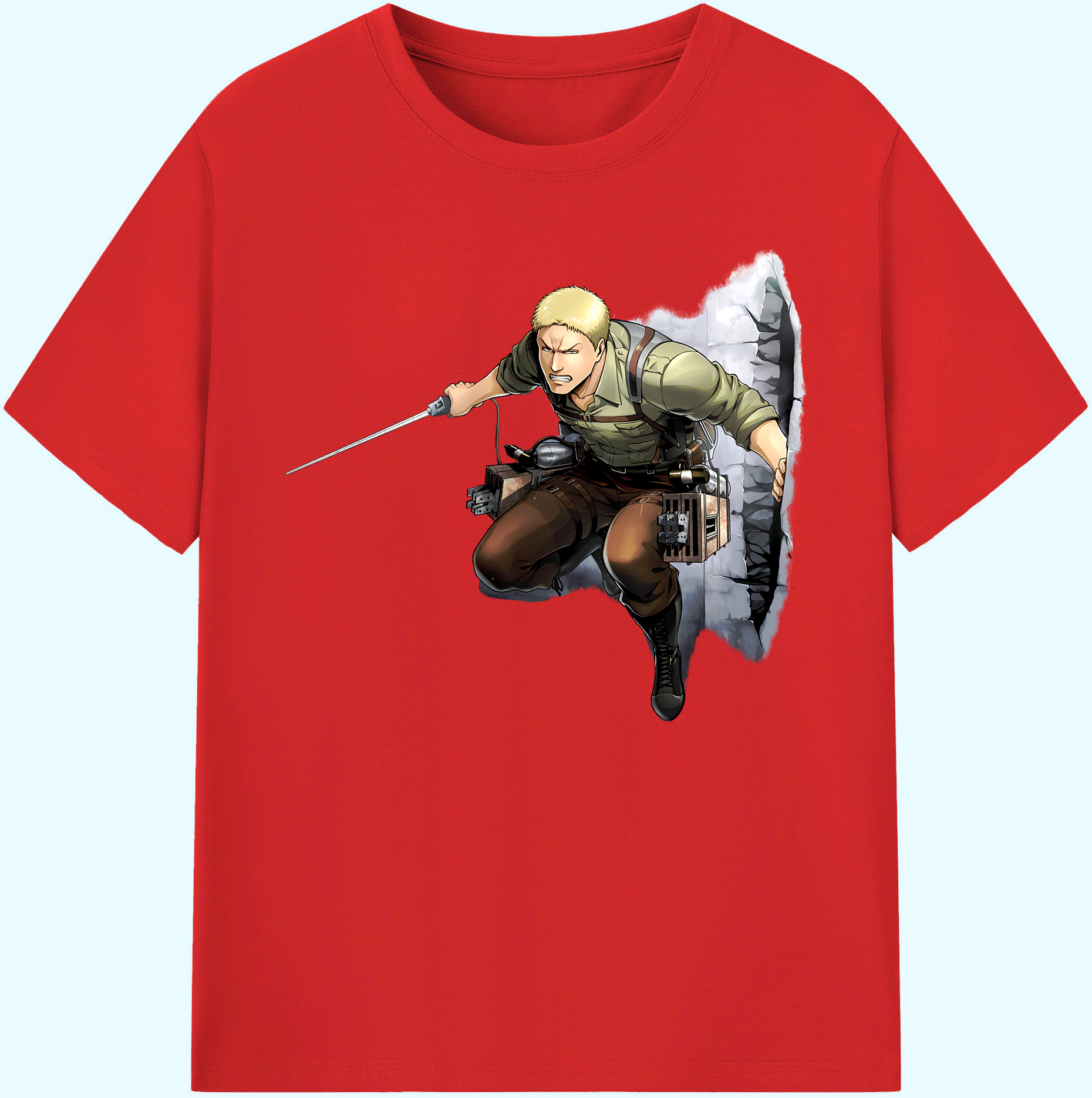 （画像用） 進撃の巨人 ライナー・ブラウン Attack on Titan Reiner Braun 綿100％ メンズ半袖Tシャツ｜肌触りやわらか＆通気性