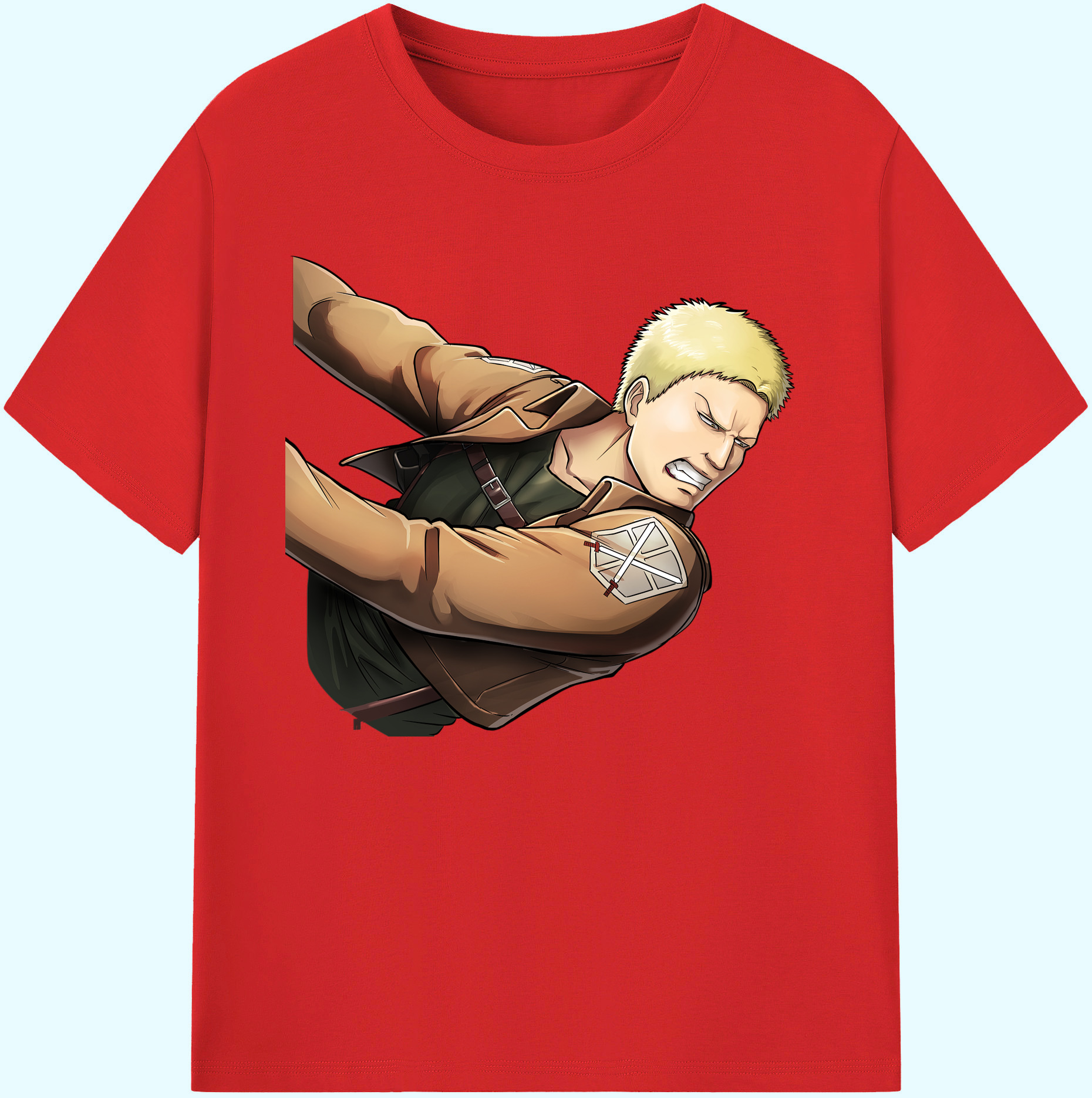 （画像用） 進撃の巨人 ライナー・ブラウン Attack on Titan Reiner Braun 綿100％ メンズ半袖Tシャツ｜肌触りやわらか＆通気性