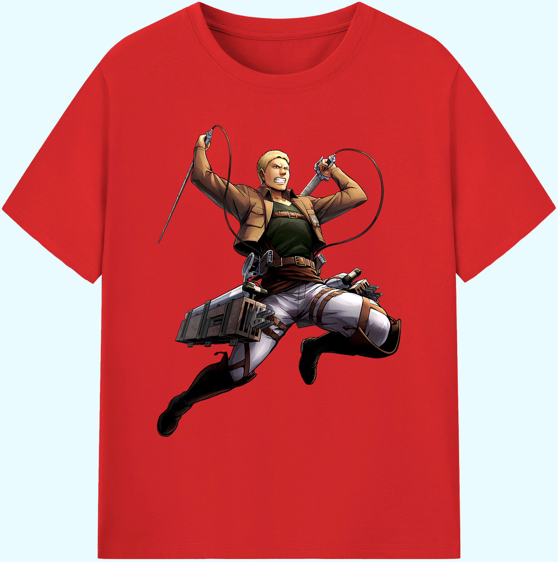 （画像用） 進撃の巨人 ライナー・ブラウン Attack on Titan Reiner Braun 綿100％ メンズ半袖Tシャツ｜肌触りやわらか＆通気性