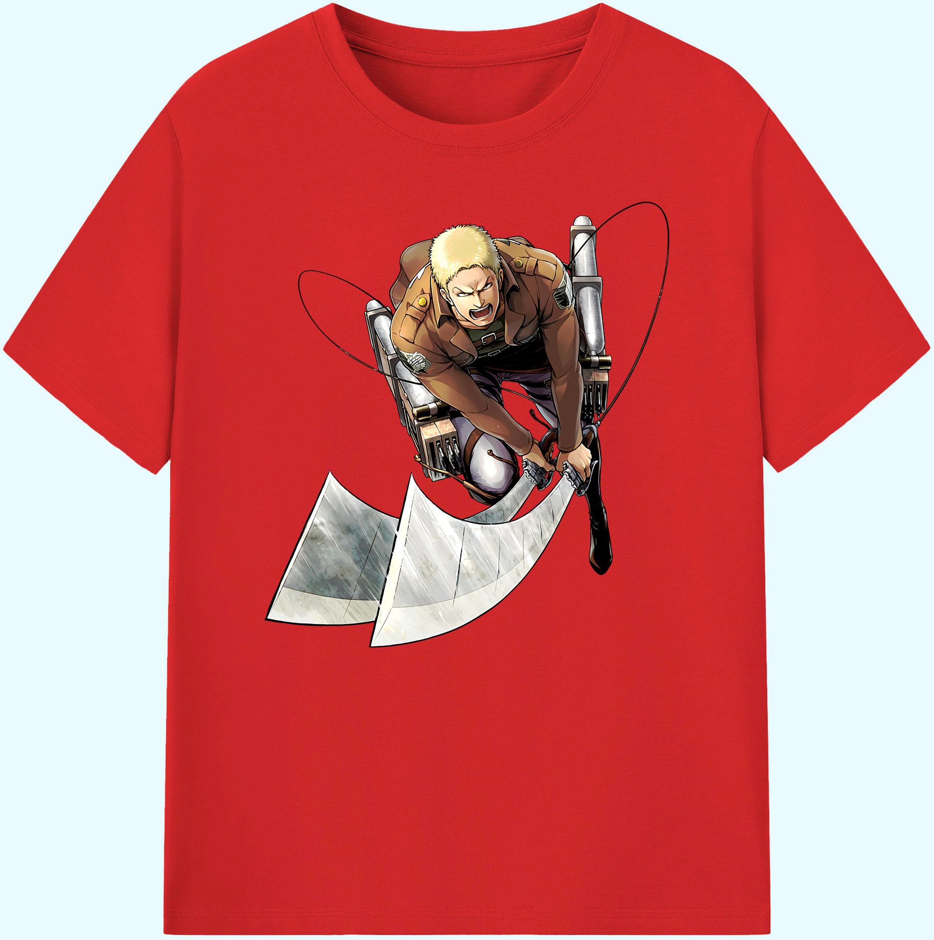（画像用） 進撃の巨人 ライナー・ブラウン Attack on Titan Reiner Braun 綿100％ メンズ半袖Tシャツ｜肌触りやわらか＆通気性