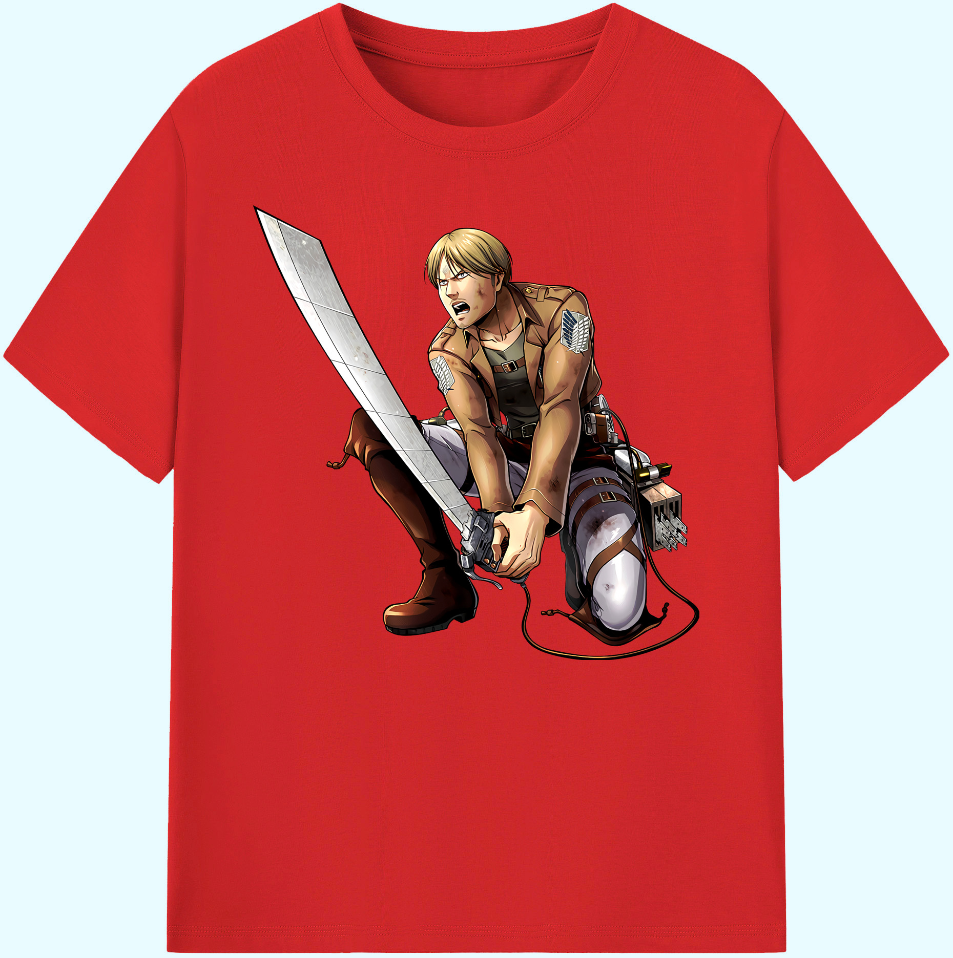 （画像用） 進撃の巨人 ミケ·ザカリアス Attack on Titan Mike Zakarius 綿100％ メンズ半袖Tシャツ｜肌触りやわらか＆通気性