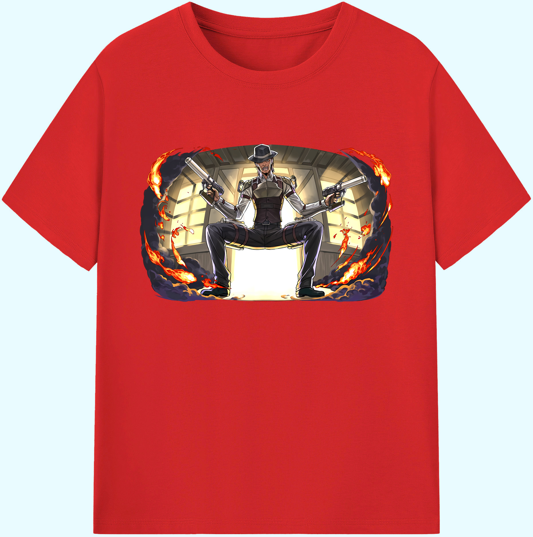 （画像用） 進撃の巨人 ケニー·アッカーマン Attack on Titan Kenny Ackerman 綿100％ メンズ半袖Tシャツ｜肌触りやわらか＆通気性