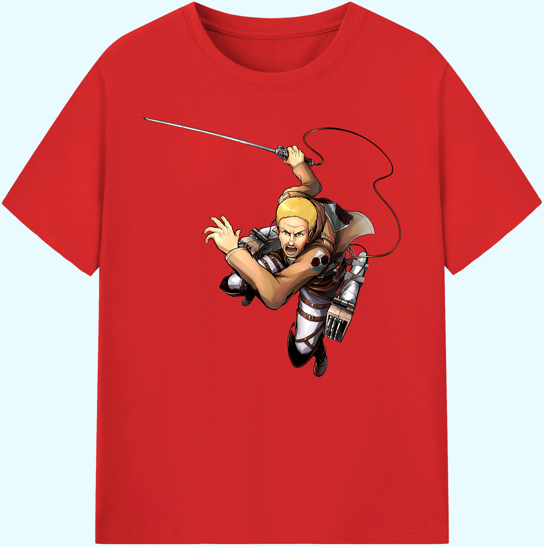 （画像用） 進撃の巨人 ハンネス Attack on Titan Hannes 綿100％ メンズ半袖Tシャツ｜肌触りやわらか＆通気性