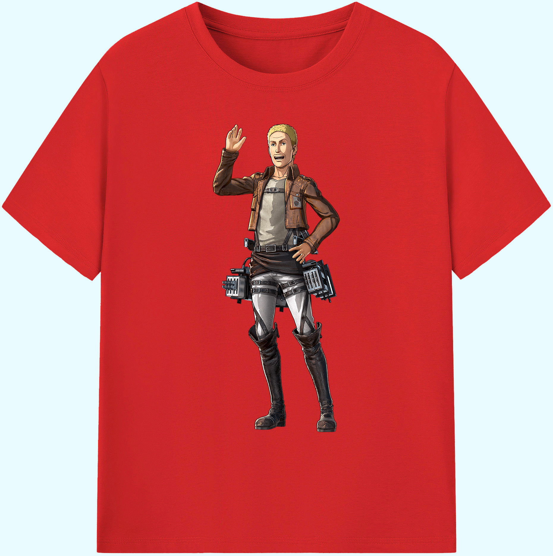 （画像用） 進撃の巨人 ハンネス Attack on Titan Hannes 綿100％ メンズ半袖Tシャツ｜肌触りやわらか＆通気性