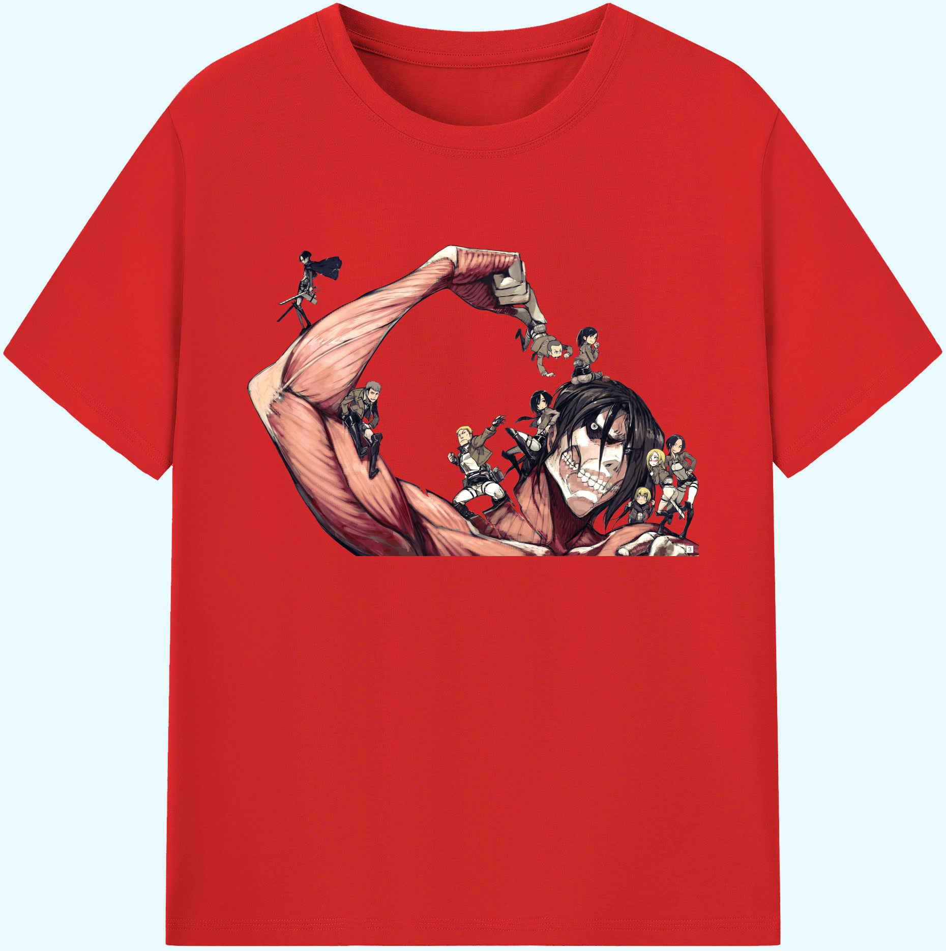 （画像用） 進撃の巨人 Attack on Titan 綿100％ メンズ半袖Tシャツ｜肌触りやわらか＆通気性