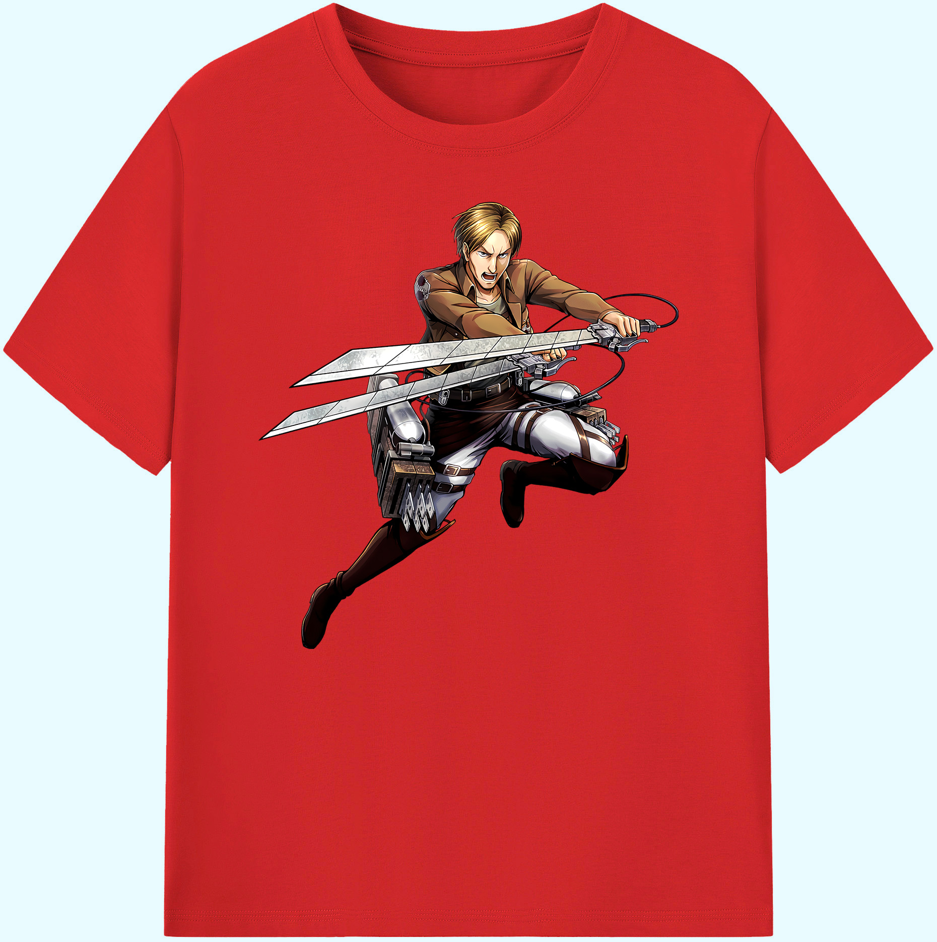 （画像用） 進撃の巨人 Attack on Titan 綿100％ メンズ半袖Tシャツ｜肌触りやわらか＆通気性