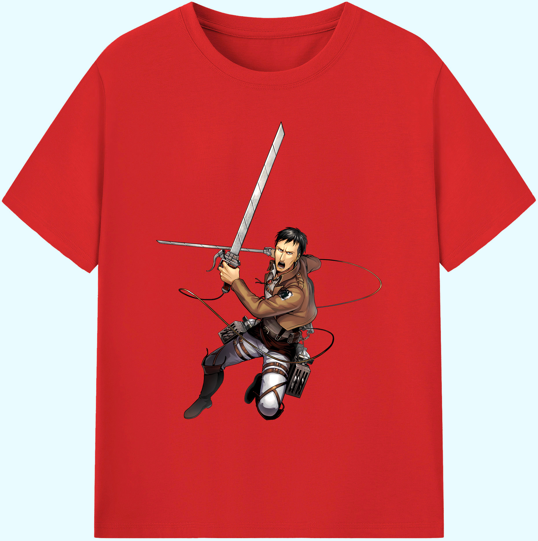 （画像用） 進撃の巨人 Attack on Titan 綿100％ メンズ半袖Tシャツ｜肌触りやわらか＆通気性
