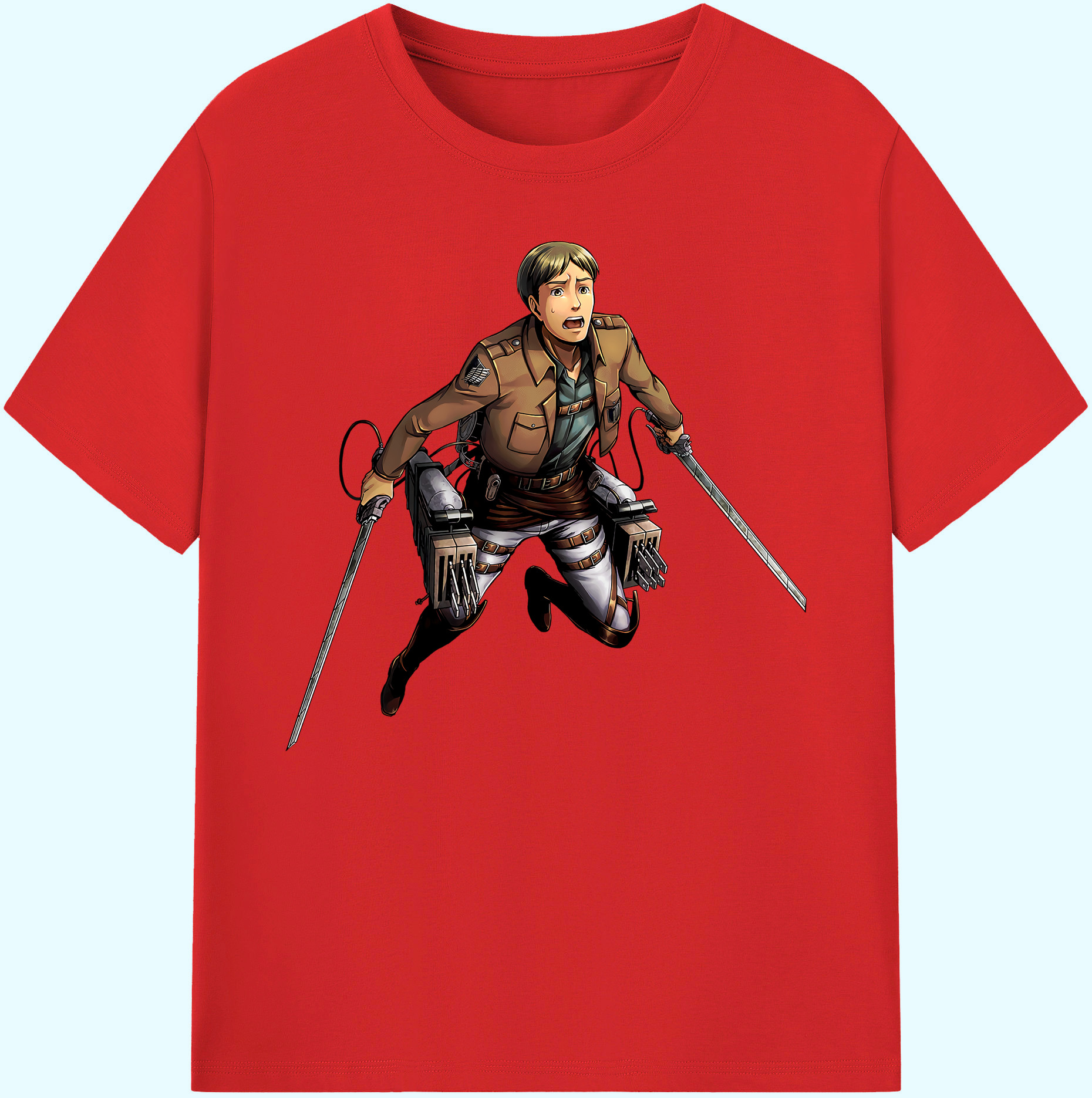 （画像用） 進撃の巨人 Attack on Titan 綿100％ メンズ半袖Tシャツ｜肌触りやわらか＆通気性