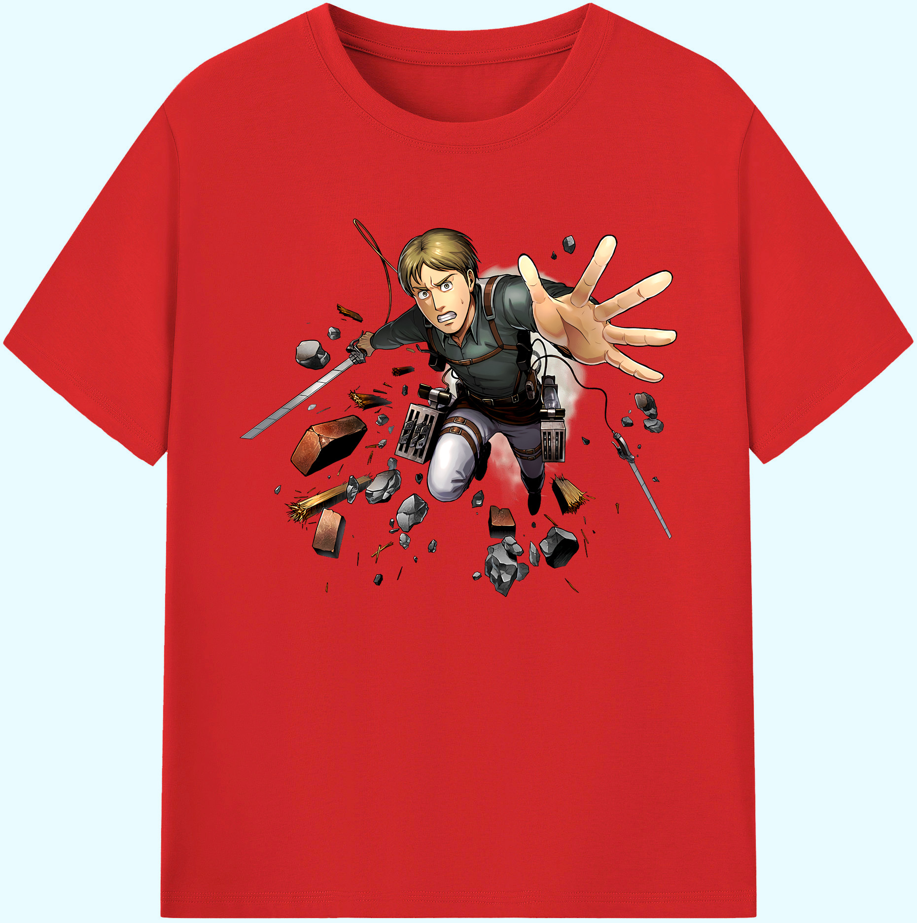 （画像用） 進撃の巨人 Attack on Titan 綿100％ メンズ半袖Tシャツ｜肌触りやわらか＆通気性