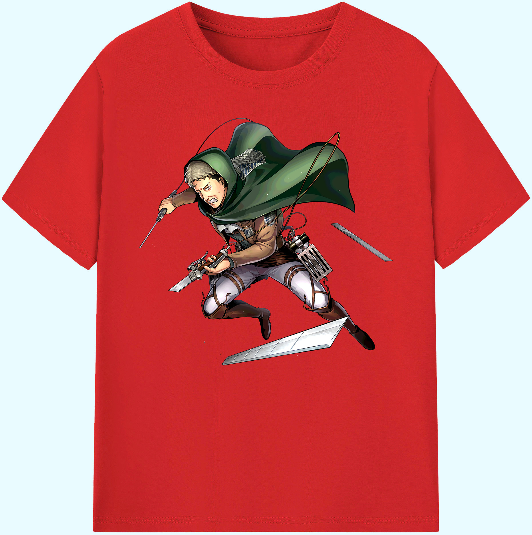 （画像用） 進撃の巨人 Attack on Titan 綿100％ メンズ半袖Tシャツ｜肌触りやわらか＆通気性