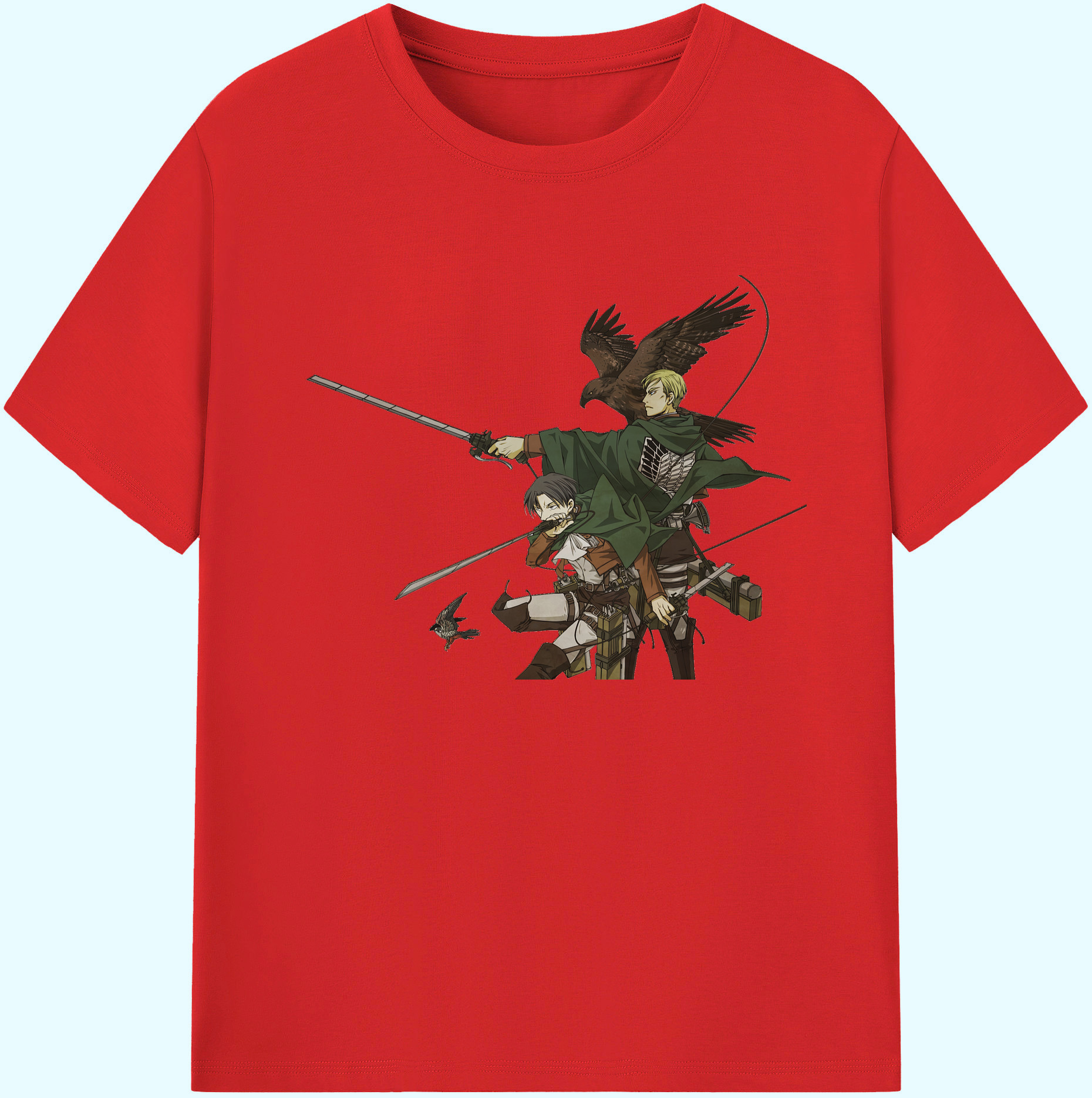 （画像用） 進撃の巨人 Attack on Titan 綿100％ メンズ半袖Tシャツ｜肌触りやわらか＆通気性