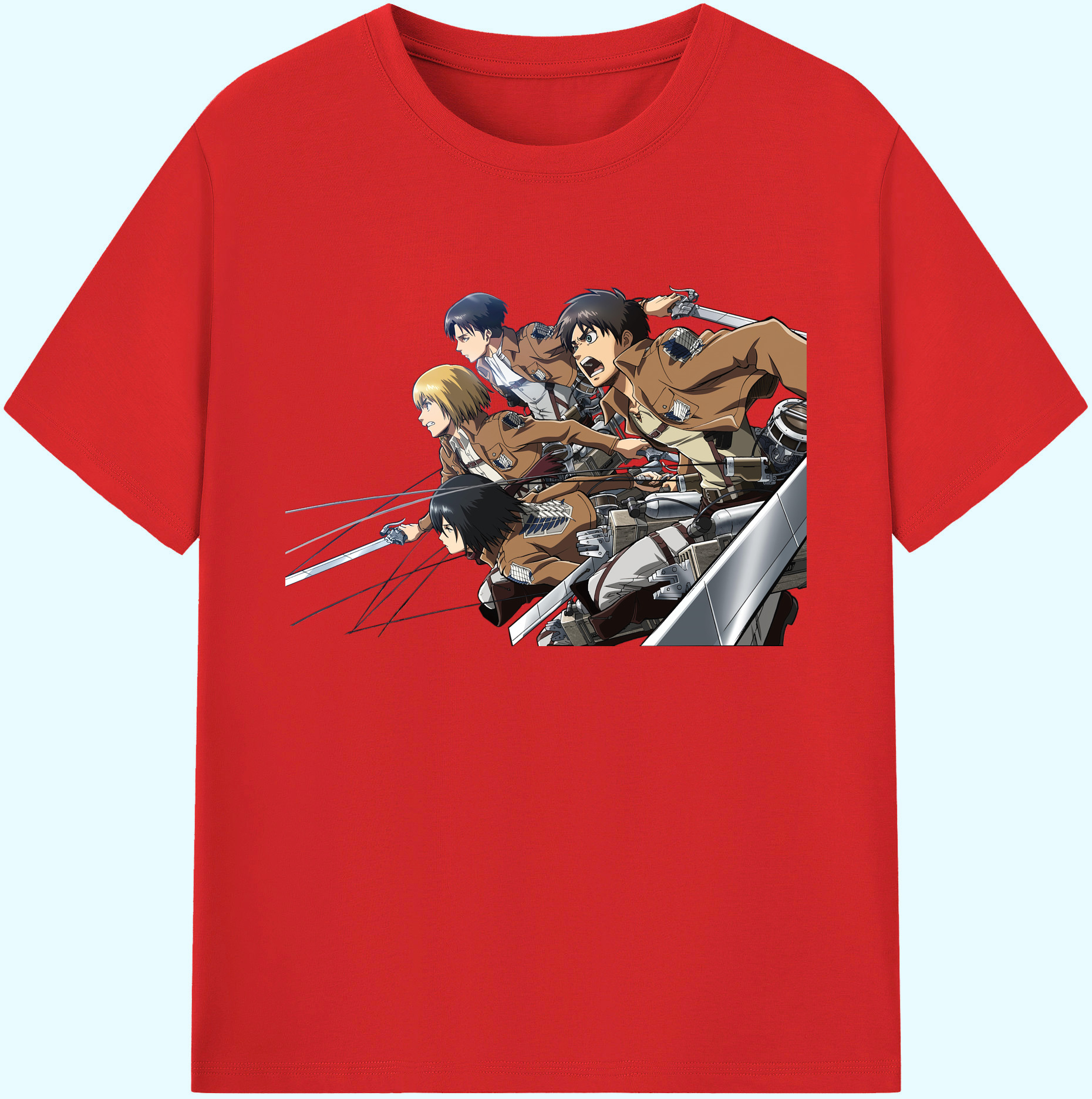 （画像用） 進撃の巨人 Attack on Titan 綿100％ メンズ半袖Tシャツ｜肌触りやわらか＆通気性