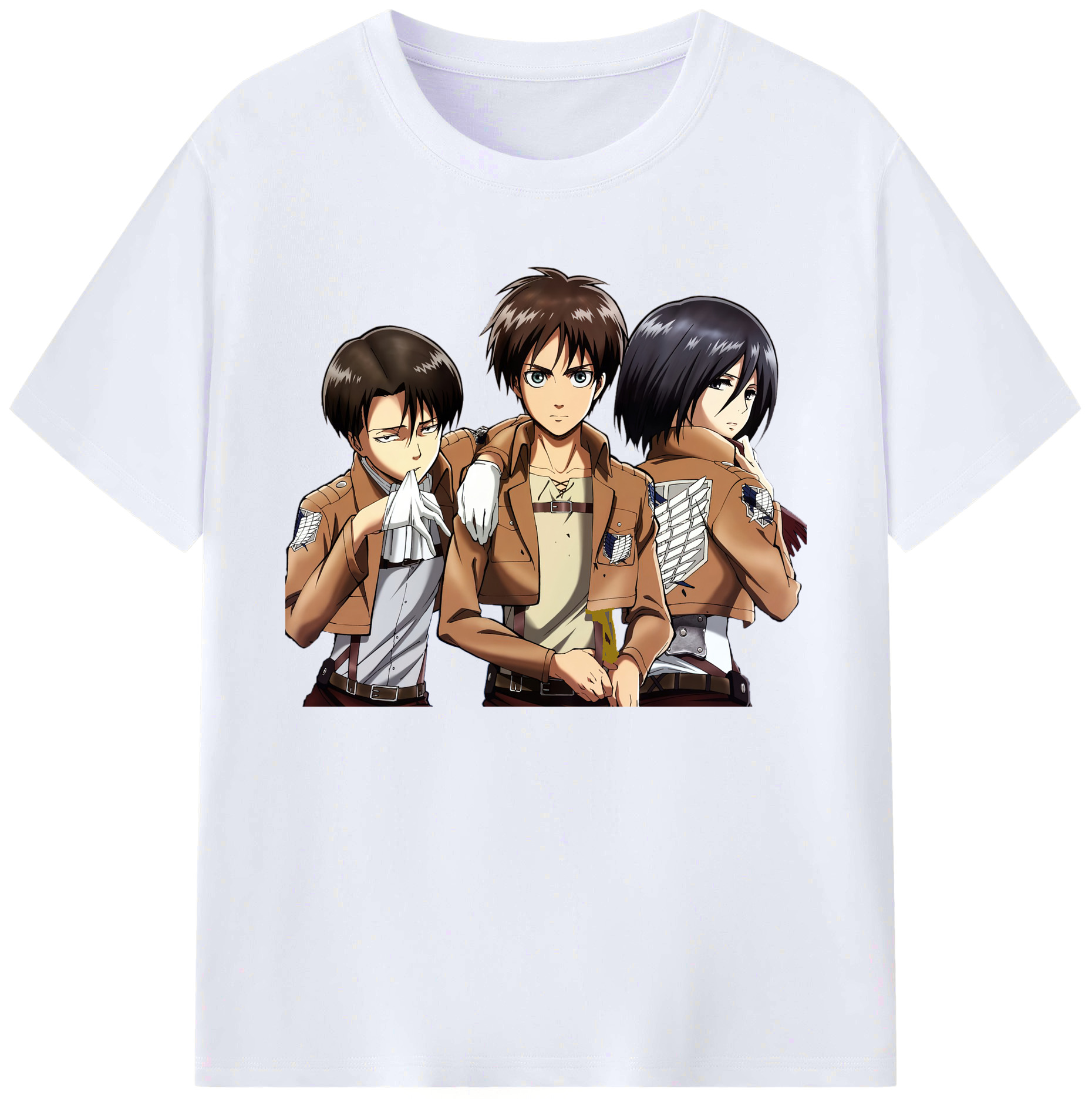 （画像用） 進撃の巨人 エレン･イェーガー Attack on Titan Eren Jäger 綿100％ メンズ半袖Tシャツ｜肌触りやわらか＆通気性