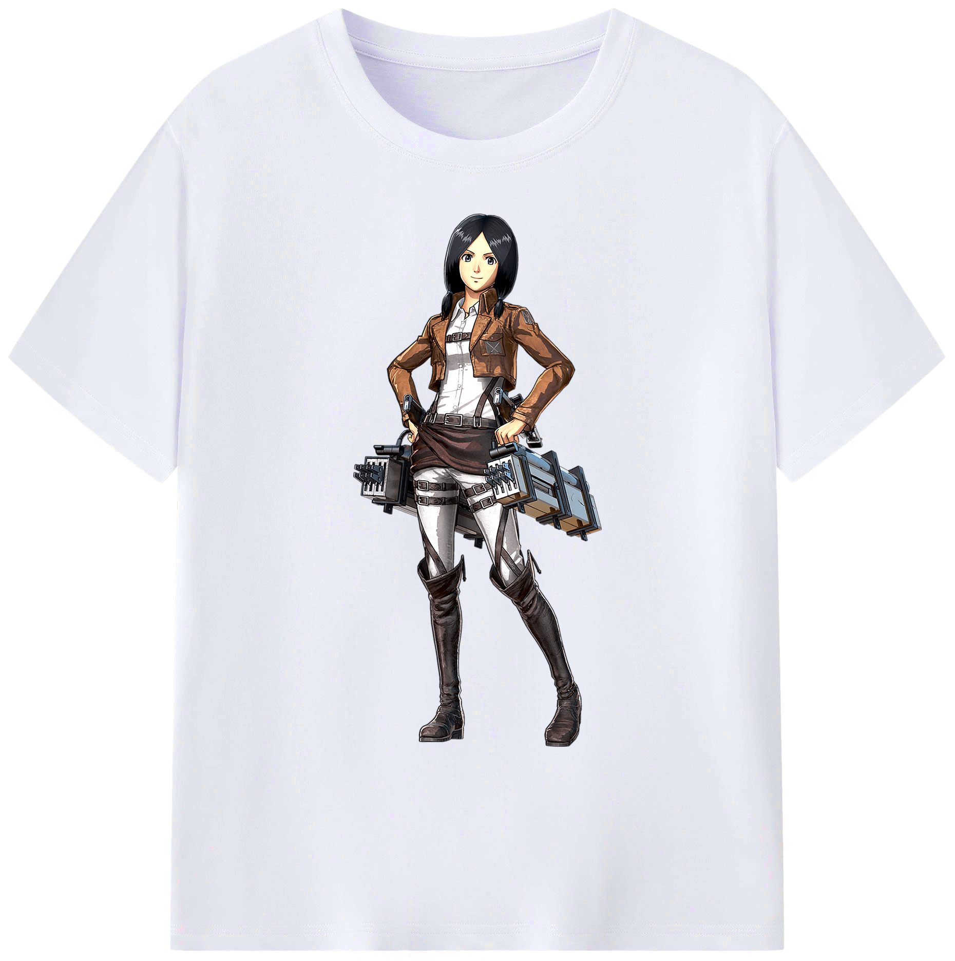 （画像用） 進撃の巨人 ミカサ·アッカーマン Attack on Titan Mikasa Ackerman 綿100％ メンズ半袖Tシャツ｜肌触りやわらか＆通気性