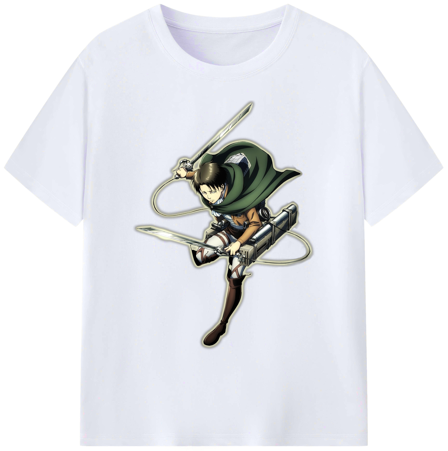 （画像用） 進撃の巨人 リヴァイ·アッカーマン Attack on Titan Levi Ackerman 綿100％ メンズ半袖Tシャツ｜肌触りやわらか＆通気性