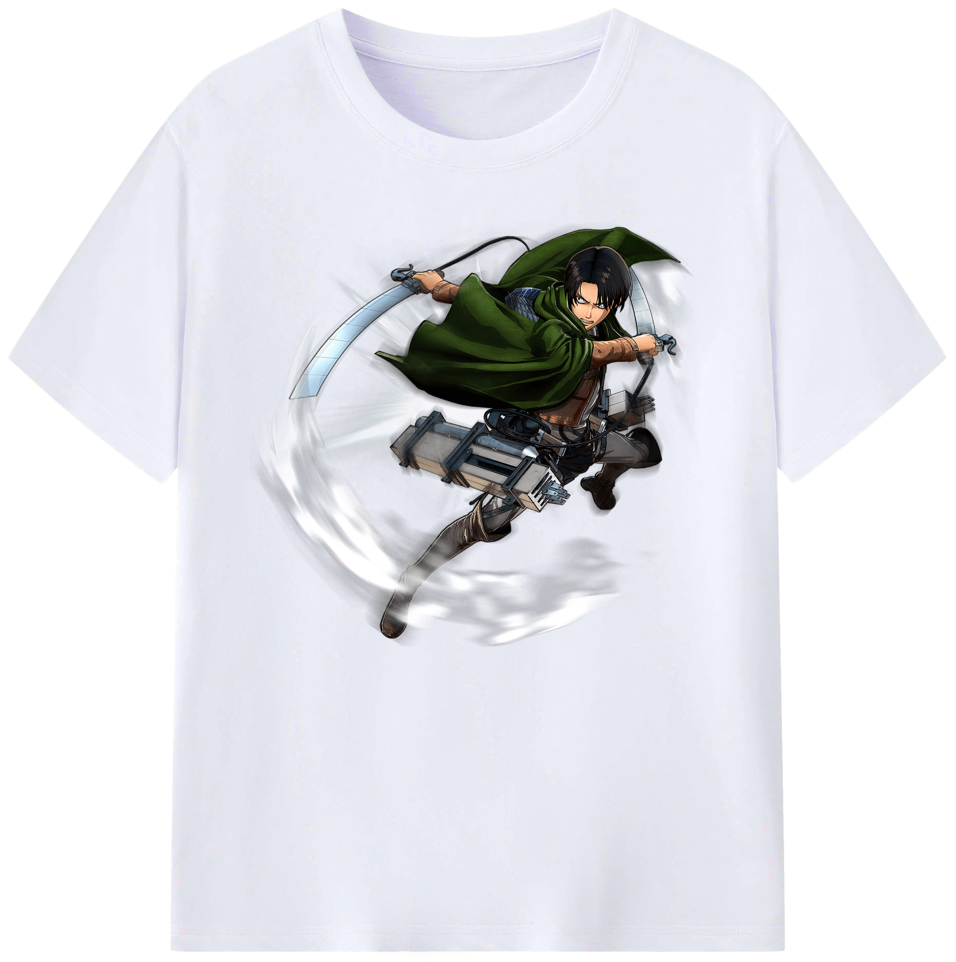 （画像用） 進撃の巨人 リヴァイ·アッカーマン Attack on Titan Levi Ackerman 綿100％ メンズ半袖Tシャツ｜肌触りやわらか＆通気性