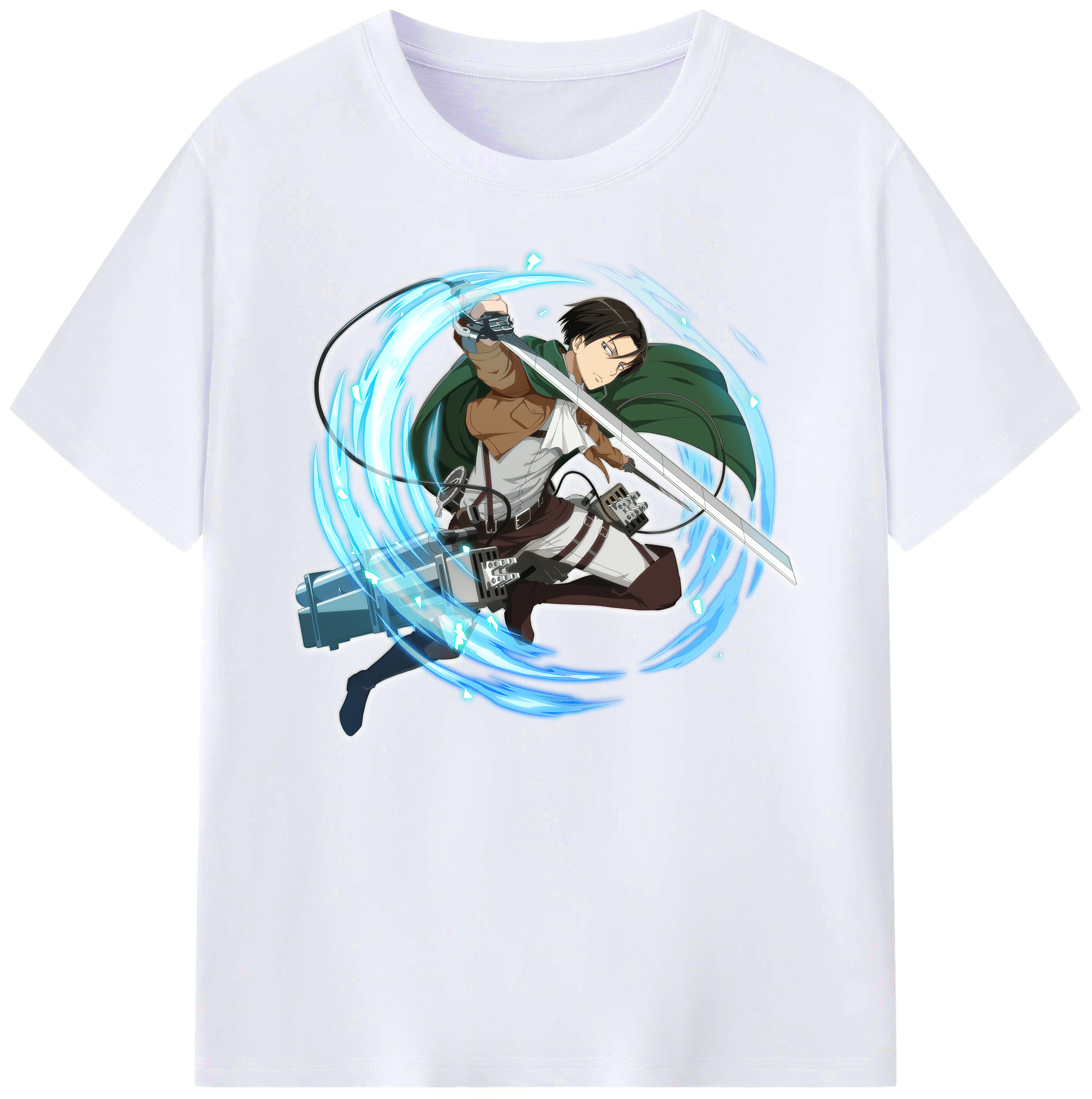 （画像用） 進撃の巨人 リヴァイ·アッカーマン Attack on Titan Levi Ackerman 綿100％ メンズ半袖Tシャツ｜肌触りやわらか＆通気性