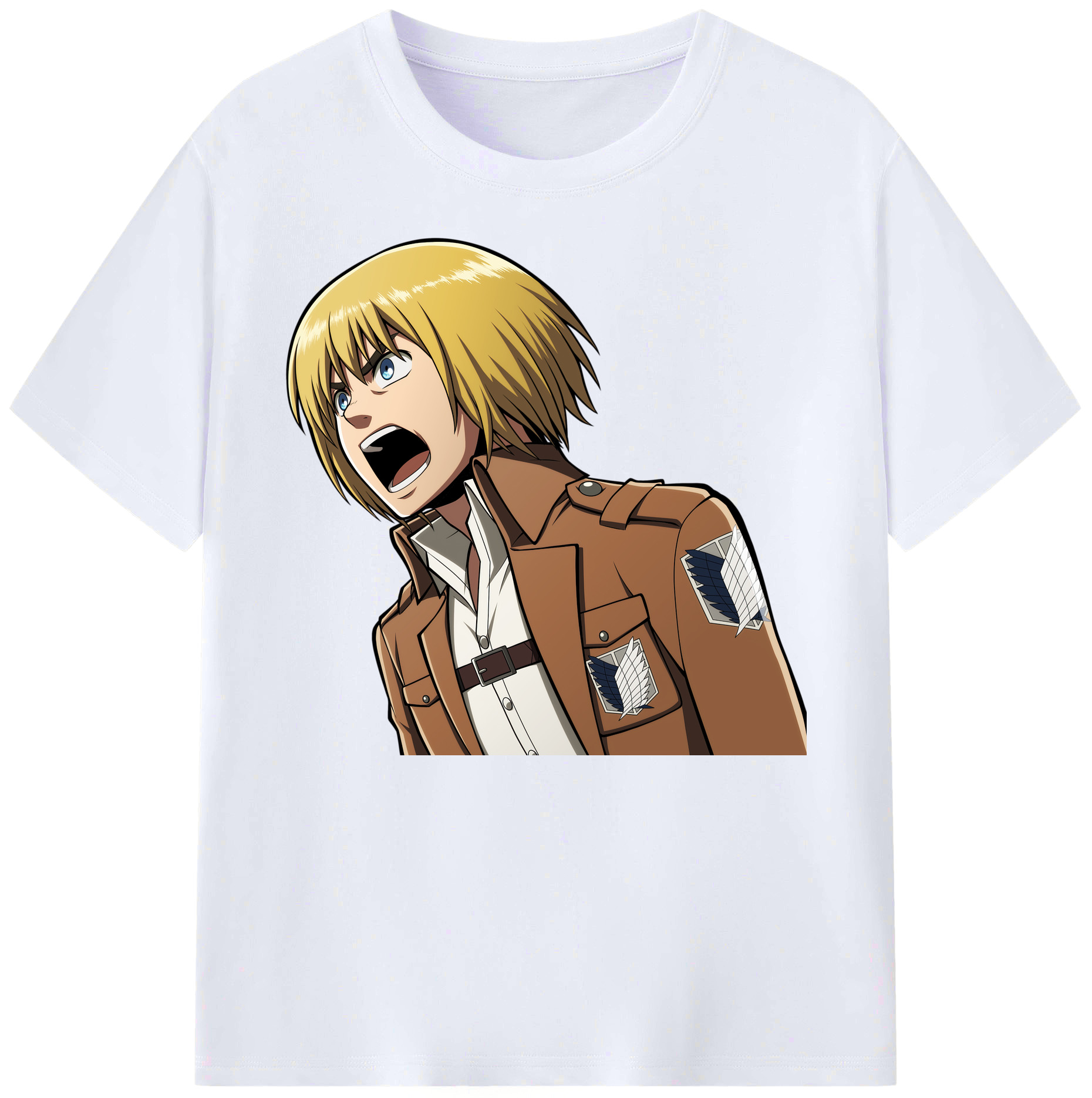 （画像用） 進撃の巨人 アルミン·アルレルト Attack on Titan Armin Arlert 綿100％ メンズ半袖Tシャツ｜肌触りやわらか＆通気性