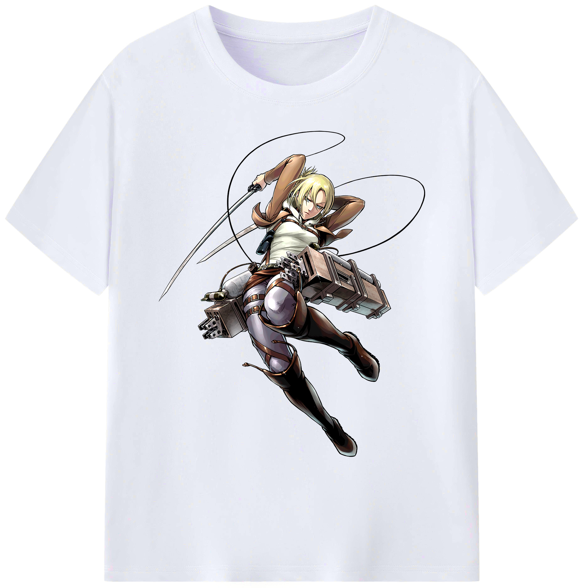 （画像用） 進撃の巨人 アニ・レオンハート Attack on Titan Annie Leonhart 綿100％ メンズ半袖Tシャツ｜肌触りやわらか＆通気性
