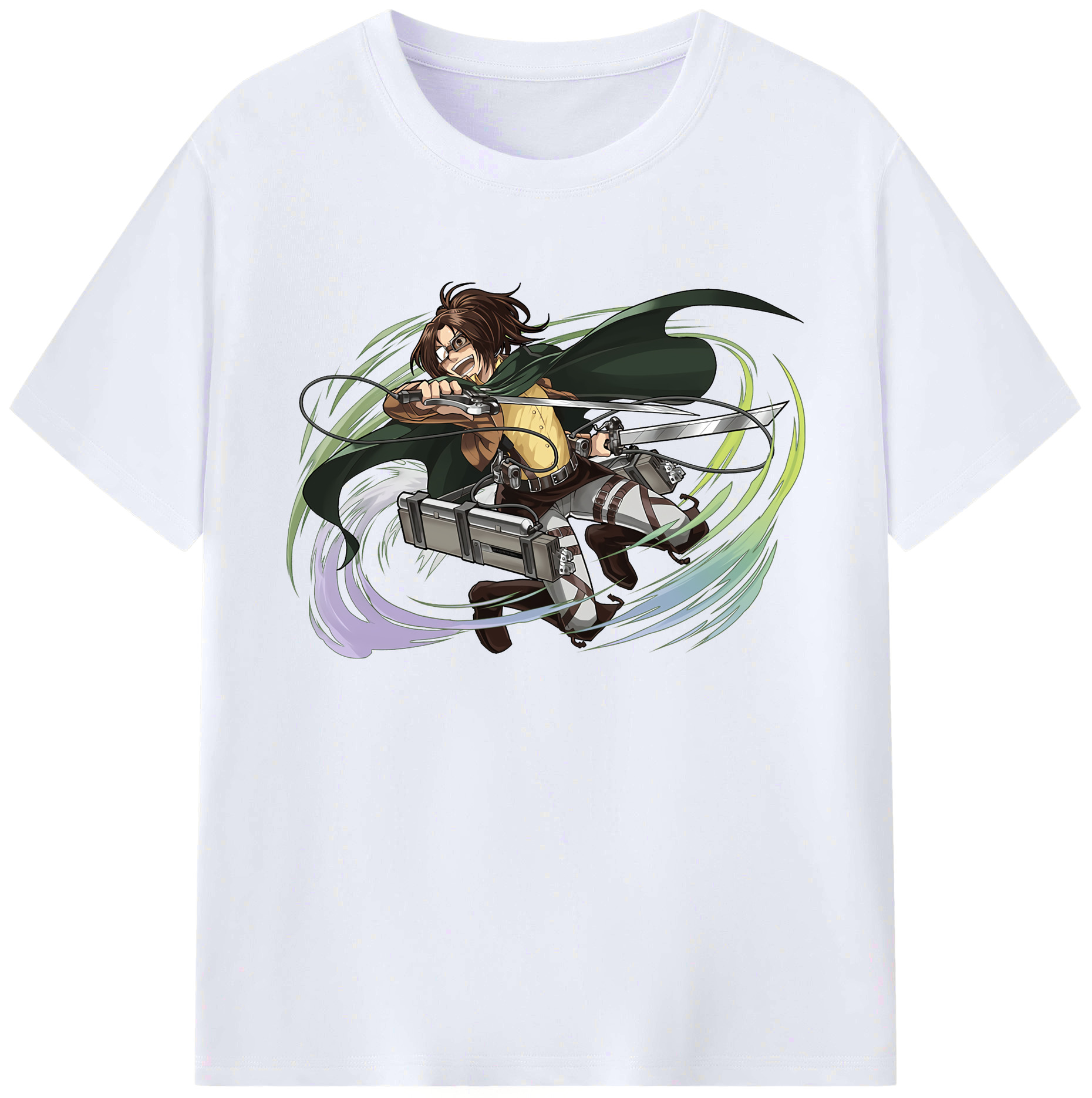（画像用） 進撃の巨人 ハンジ·ゾエ Attack on Titan Hanji Zoe 綿100％ メンズ半袖Tシャツ｜肌触りやわらか＆通気性
