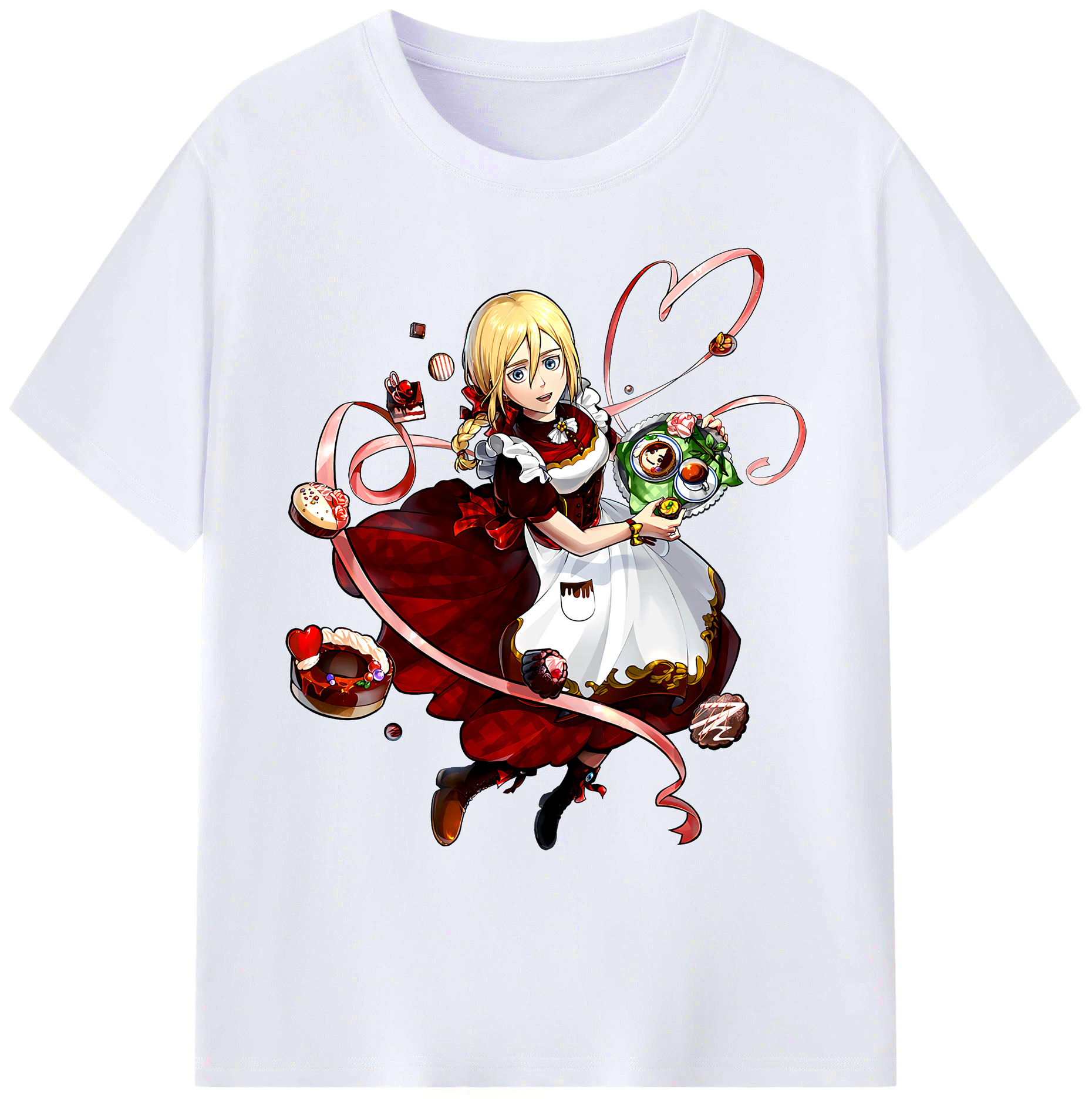 （画像用） 進撃の巨人 クリスタ·レンズ Attack on Titan Christa Lenz 綿100％ メンズ半袖Tシャツ｜肌触りやわらか＆通気性
