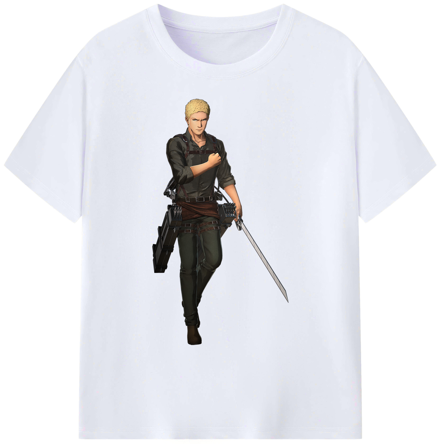 （画像用） 進撃の巨人 ライナー・ブラウン Attack on Titan Reiner Braun 綿100％ メンズ半袖Tシャツ｜肌触りやわらか＆通気性