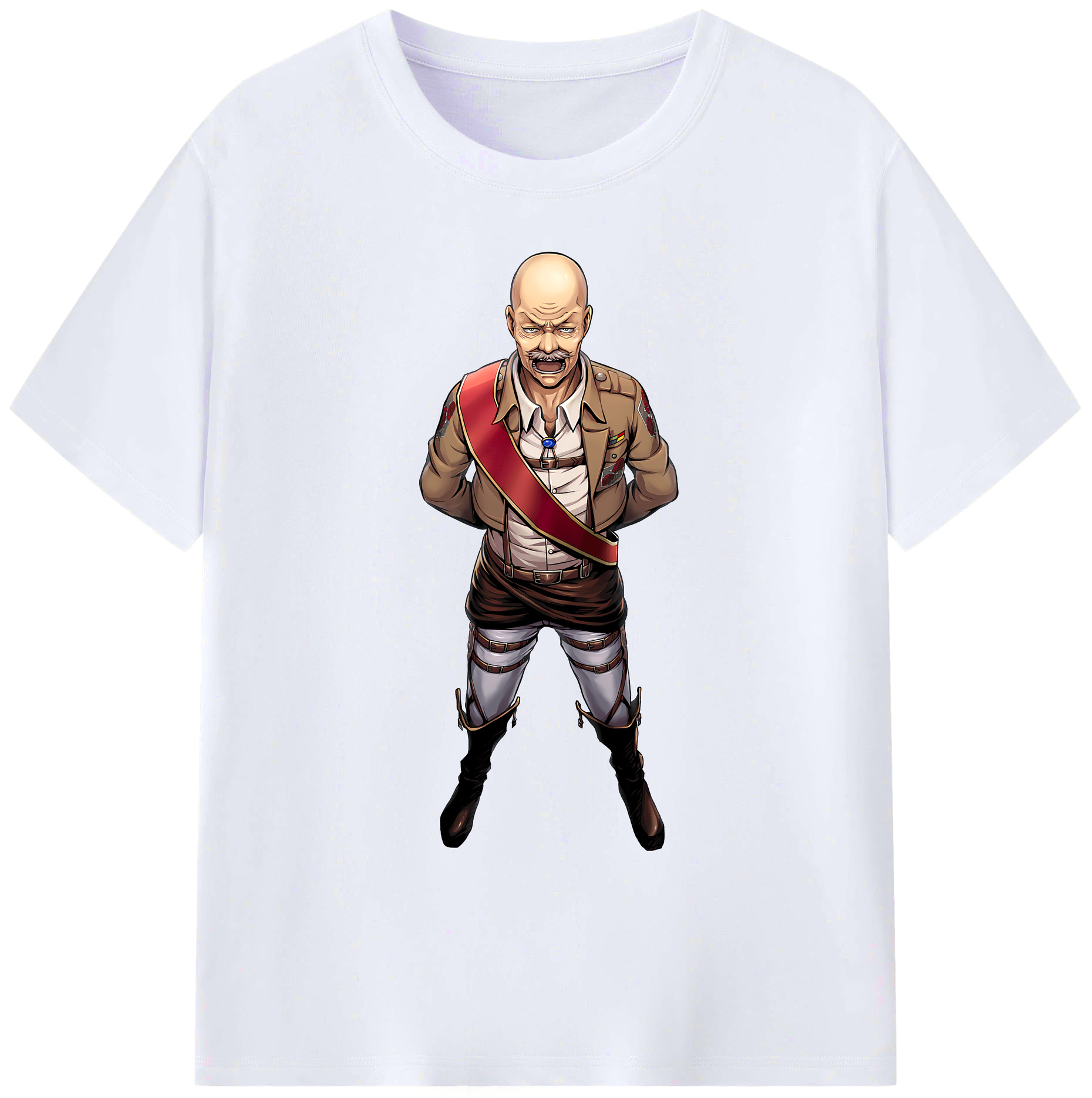 （画像用） 進撃の巨人 ドット·ピクシス Attack on Titan Dot Pixis 綿100％ メンズ半袖Tシャツ｜肌触りやわらか＆通気性