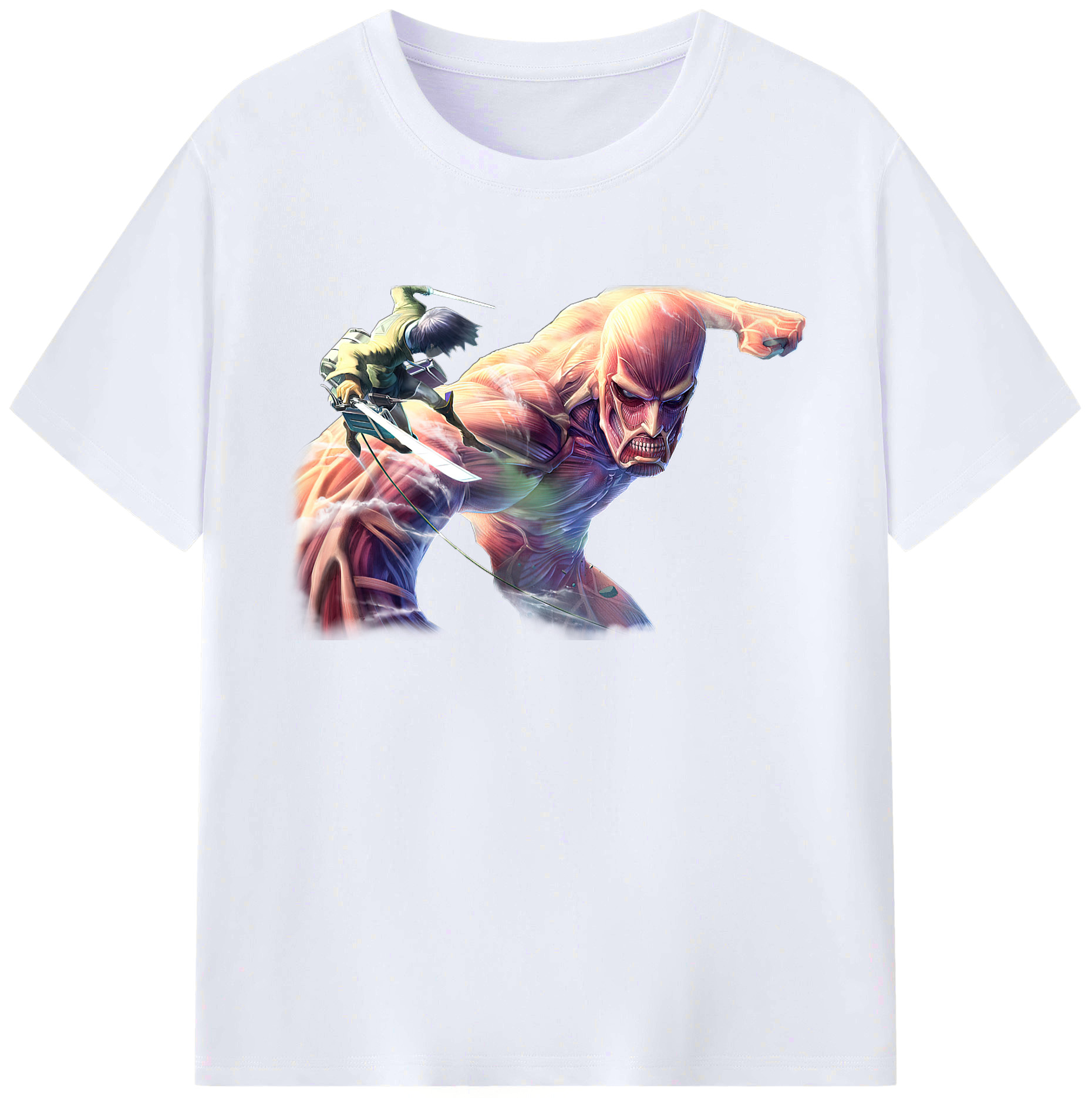 （画像用） 進撃の巨人 Attack on Titan 綿100％ メンズ半袖Tシャツ｜肌触りやわらか＆通気性