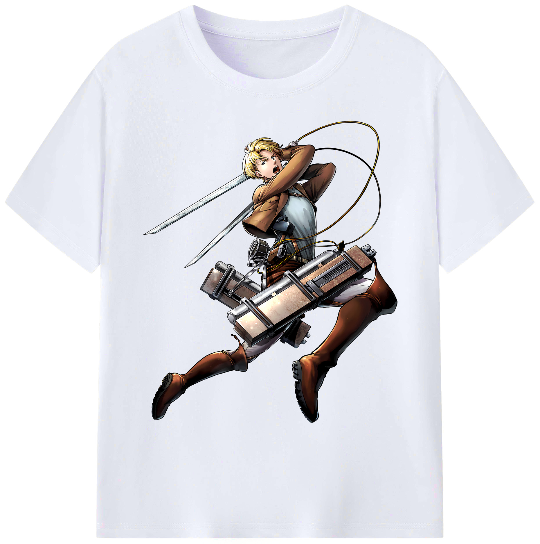 （画像用） 進撃の巨人 Attack on Titan 綿100％ メンズ半袖Tシャツ｜肌触りやわらか＆通気性