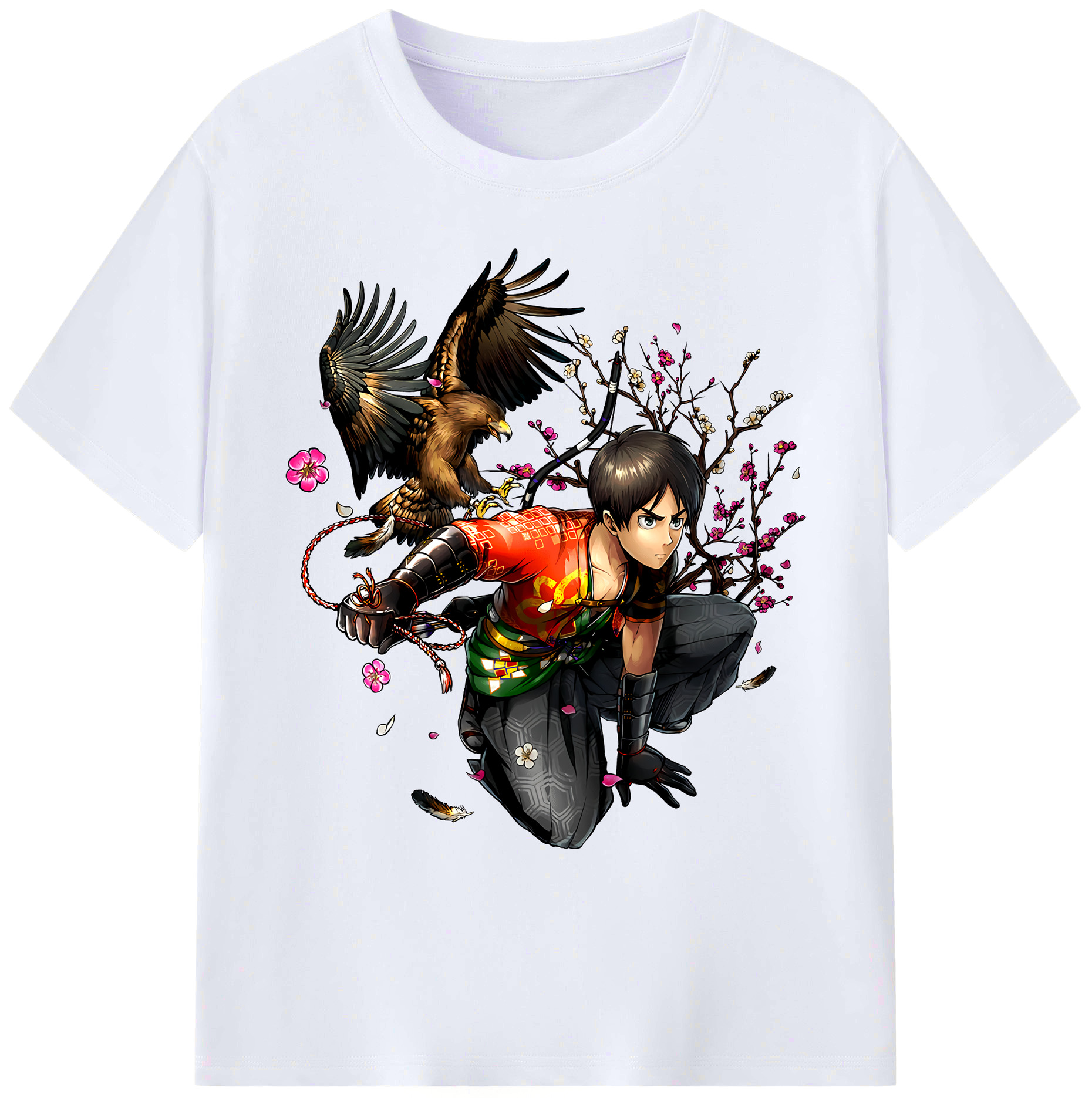 （画像用） 進撃の巨人 エレン･イェーガー Attack on Titan Eren Jäger 綿100％ メンズ半袖Tシャツ｜肌触りやわらか＆通気性
