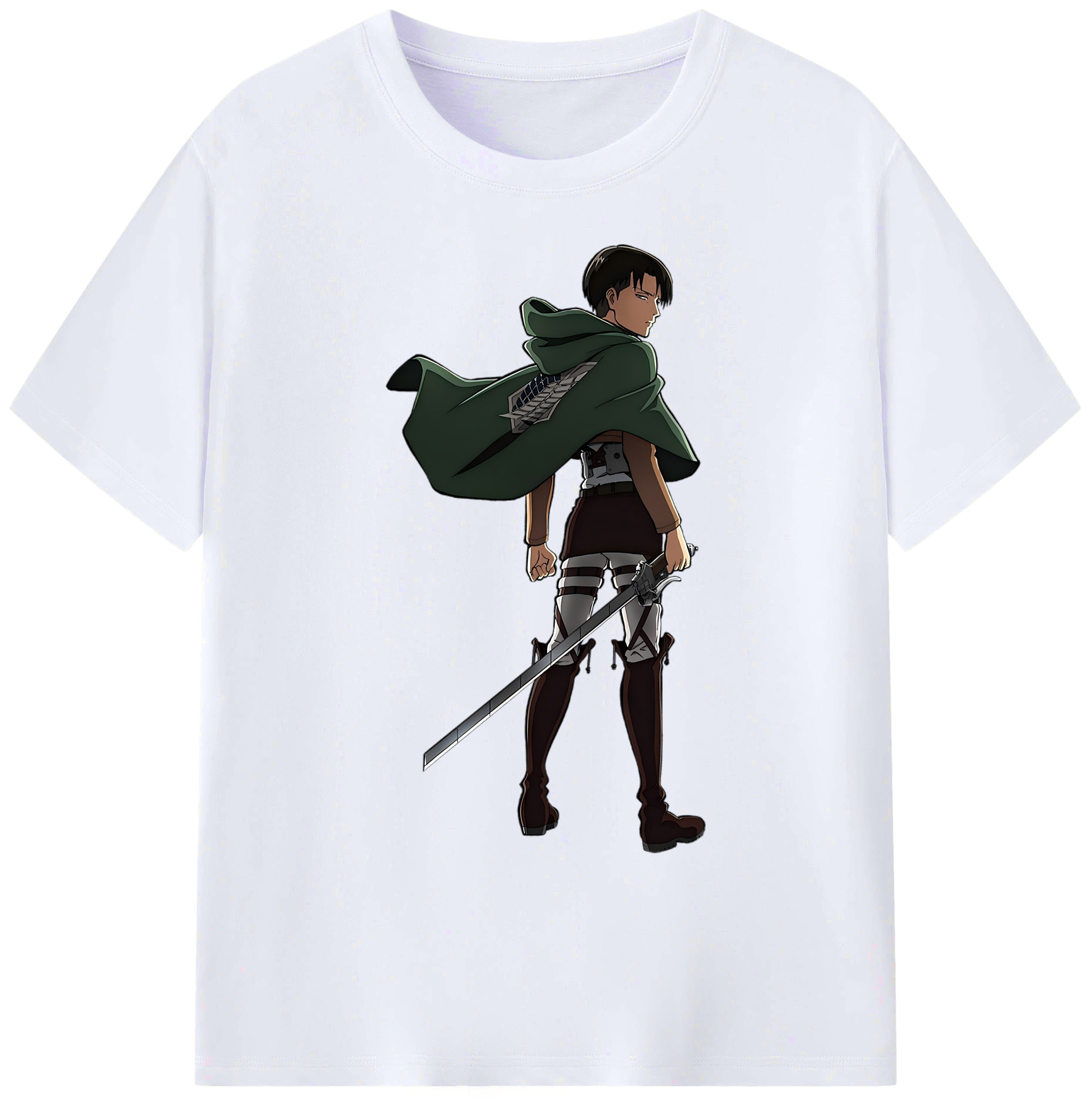 （画像用） 進撃の巨人 リヴァイ·アッカーマン Attack on Titan Levi Ackerman 綿100％ メンズ半袖Tシャツ｜肌触りやわらか＆通気性