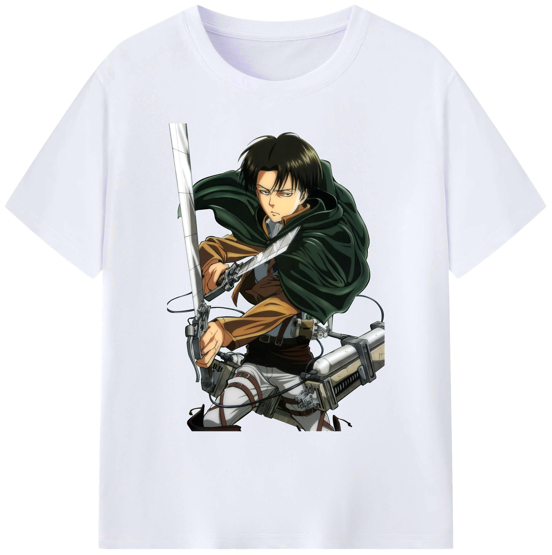（画像用） 進撃の巨人 リヴァイ·アッカーマン Attack on Titan Levi Ackerman 綿100％ メンズ半袖Tシャツ｜肌触りやわらか＆通気性
