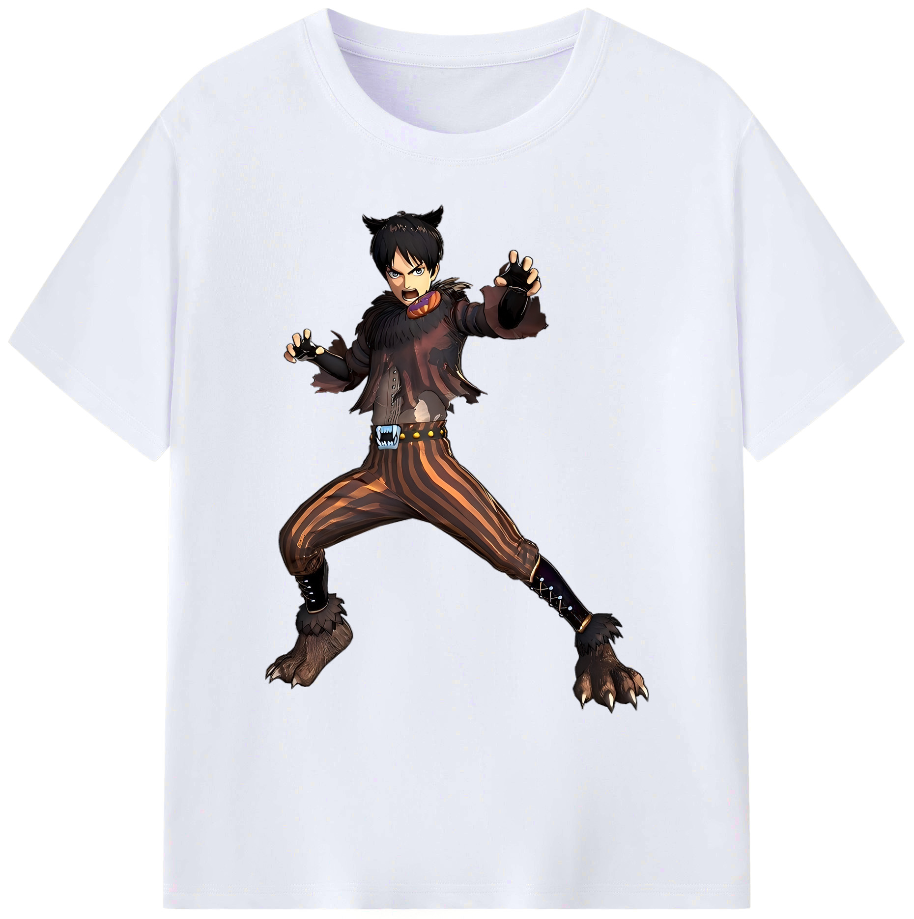 （画像用） 進撃の巨人 エレン･イェーガー Attack on Titan Eren Jäger 綿100％ メンズ半袖Tシャツ｜肌触りやわらか＆通気性