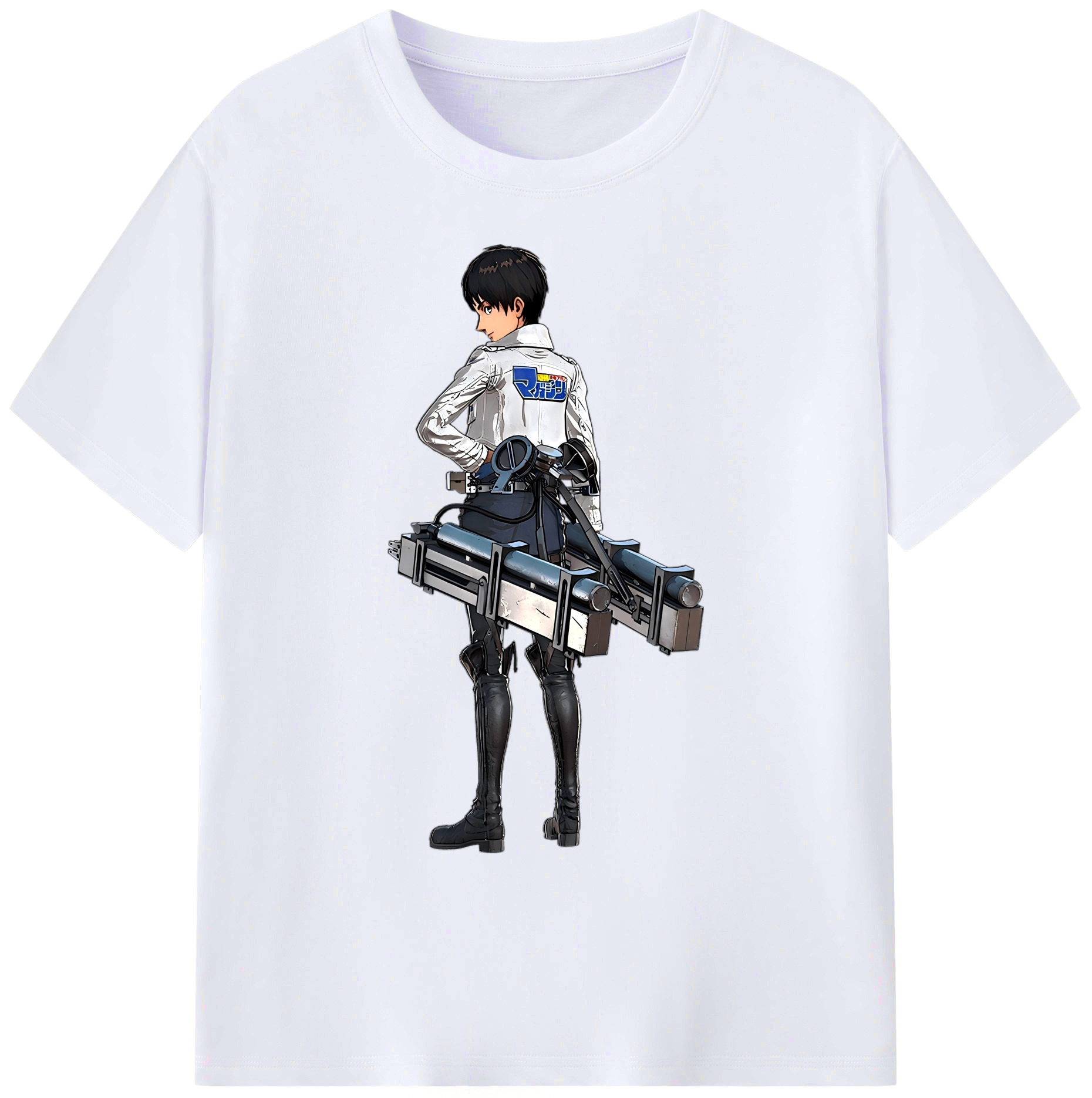 （画像用） 進撃の巨人 エレン･イェーガー Attack on Titan Eren Jäger 綿100％ メンズ半袖Tシャツ｜肌触りやわらか＆通気性