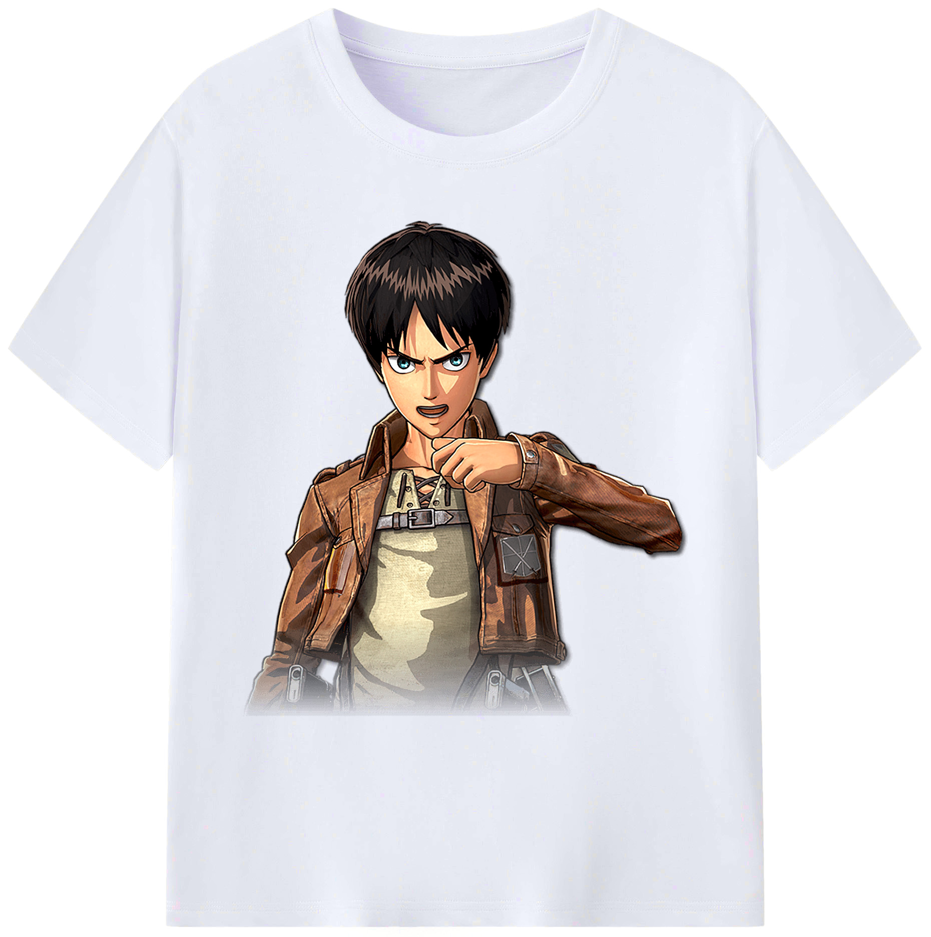 （画像用） 進撃の巨人 エレン･イェーガー Attack on Titan Eren Jäger 綿100％ メンズ半袖Tシャツ｜肌触りやわらか＆通気性