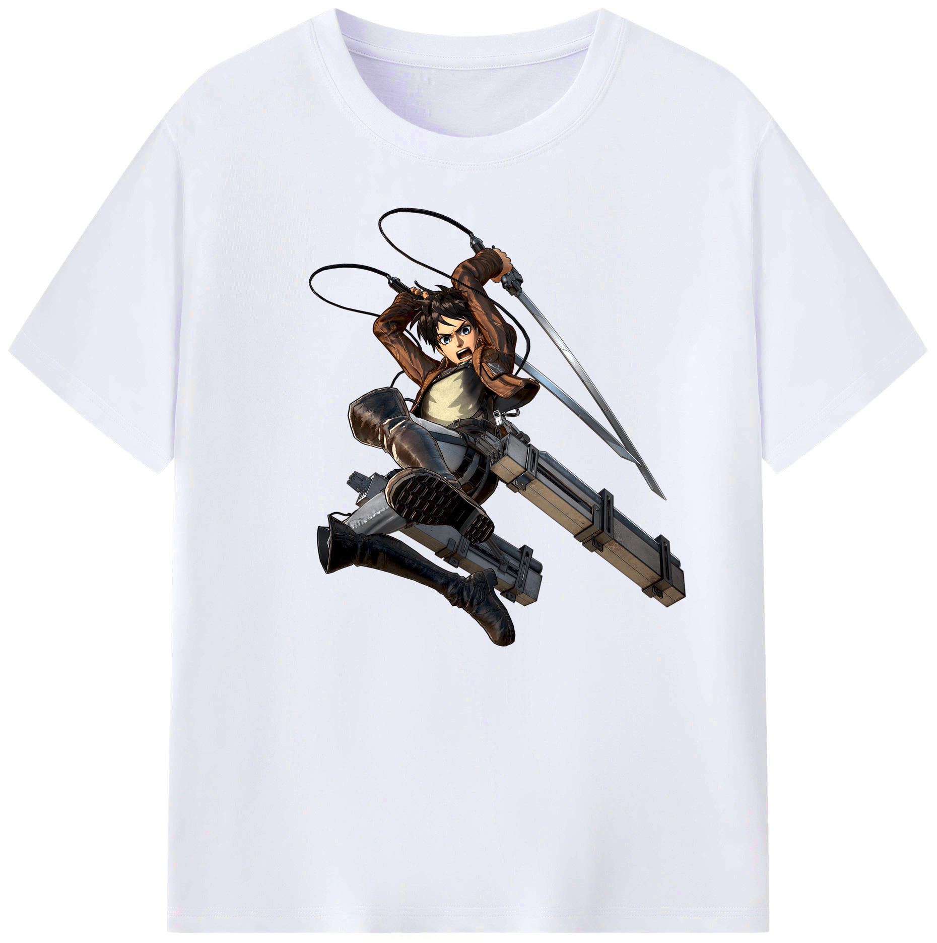 （画像用） 進撃の巨人 エレン･イェーガー Attack on Titan Eren Jäger 綿100％ メンズ半袖Tシャツ｜肌触りやわらか＆通気性