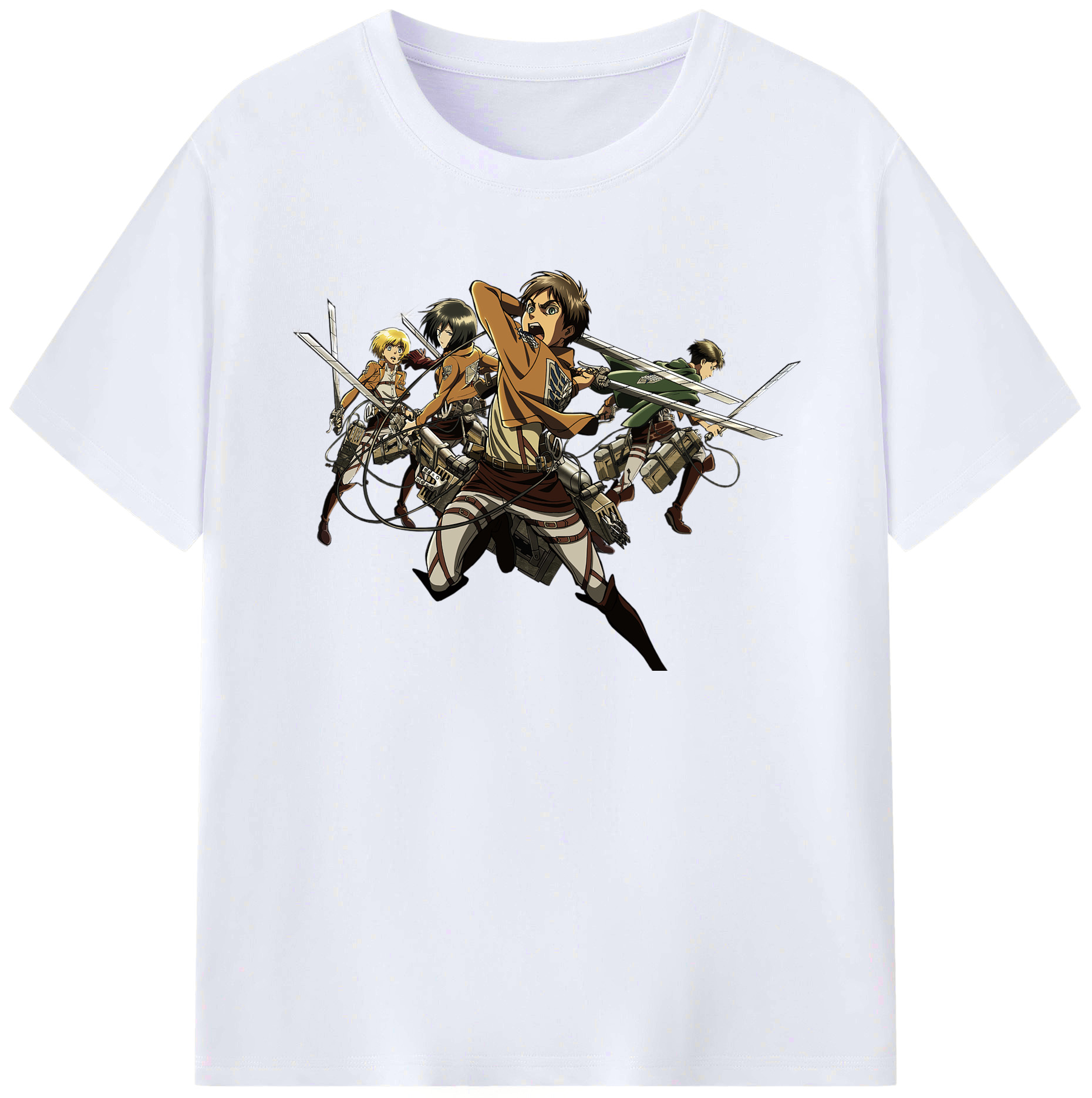 （画像用） 進撃の巨人 エレン･イェーガー Attack on Titan Eren Jäger 綿100％ メンズ半袖Tシャツ｜肌触りやわらか＆通気性