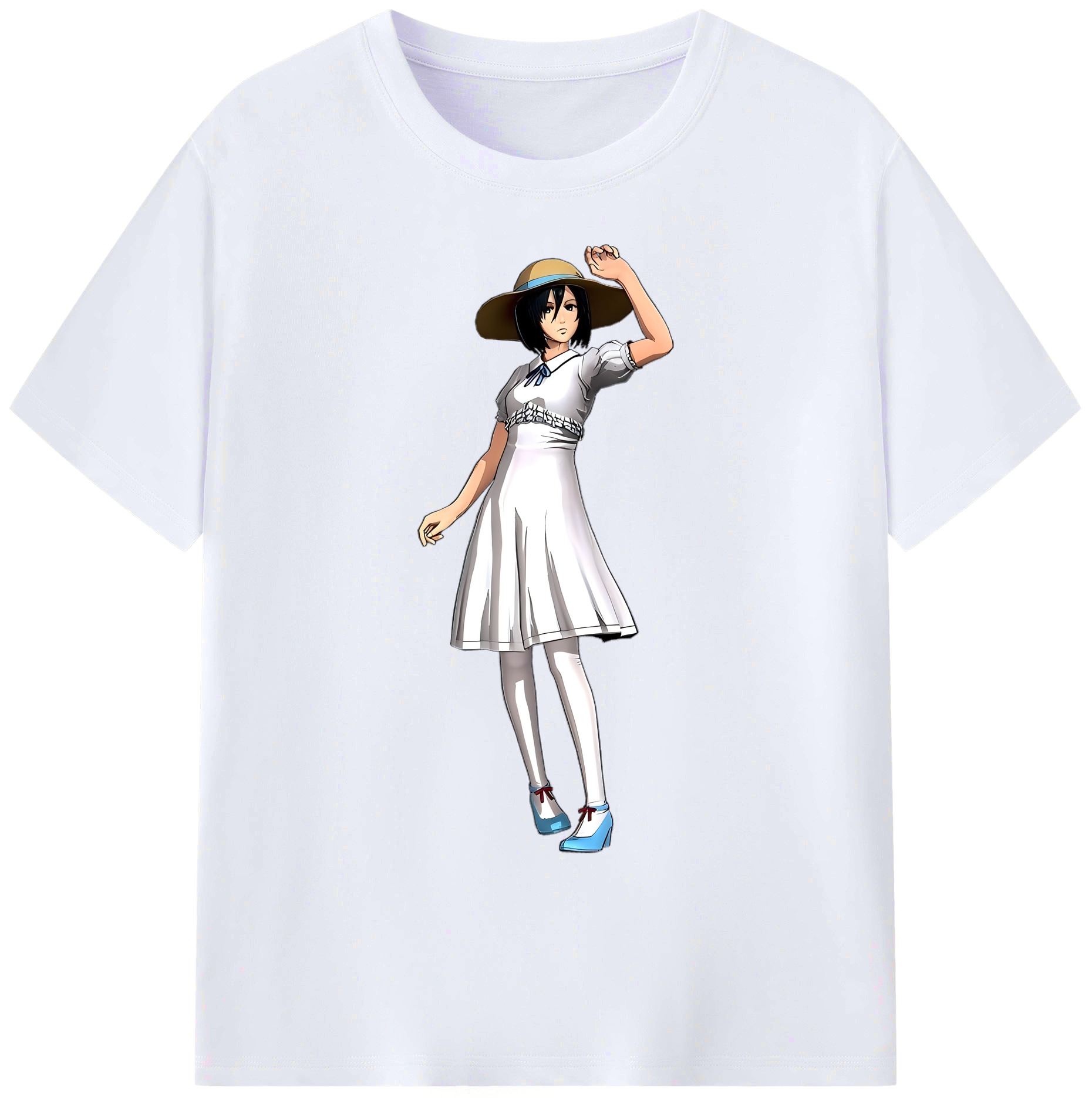 （画像用） 進撃の巨人 ミカサ·アッカーマン Attack on Titan Mikasa Ackerman 綿100％ メンズ半袖Tシャツ｜肌触りやわらか＆通気性