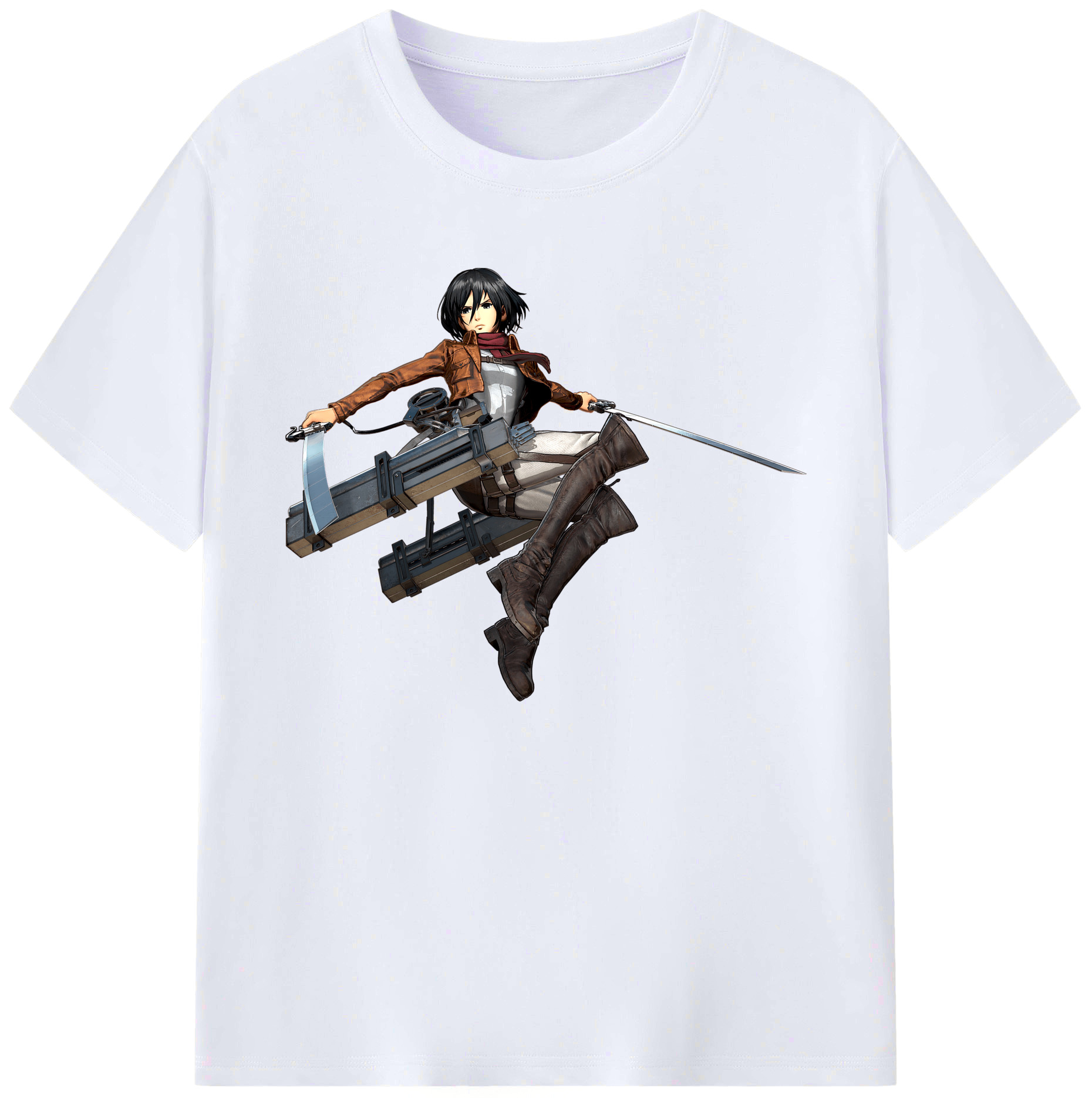 （画像用） 進撃の巨人 ミカサ·アッカーマン Attack on Titan Mikasa Ackerman 綿100％ メンズ半袖Tシャツ｜肌触りやわらか＆通気性