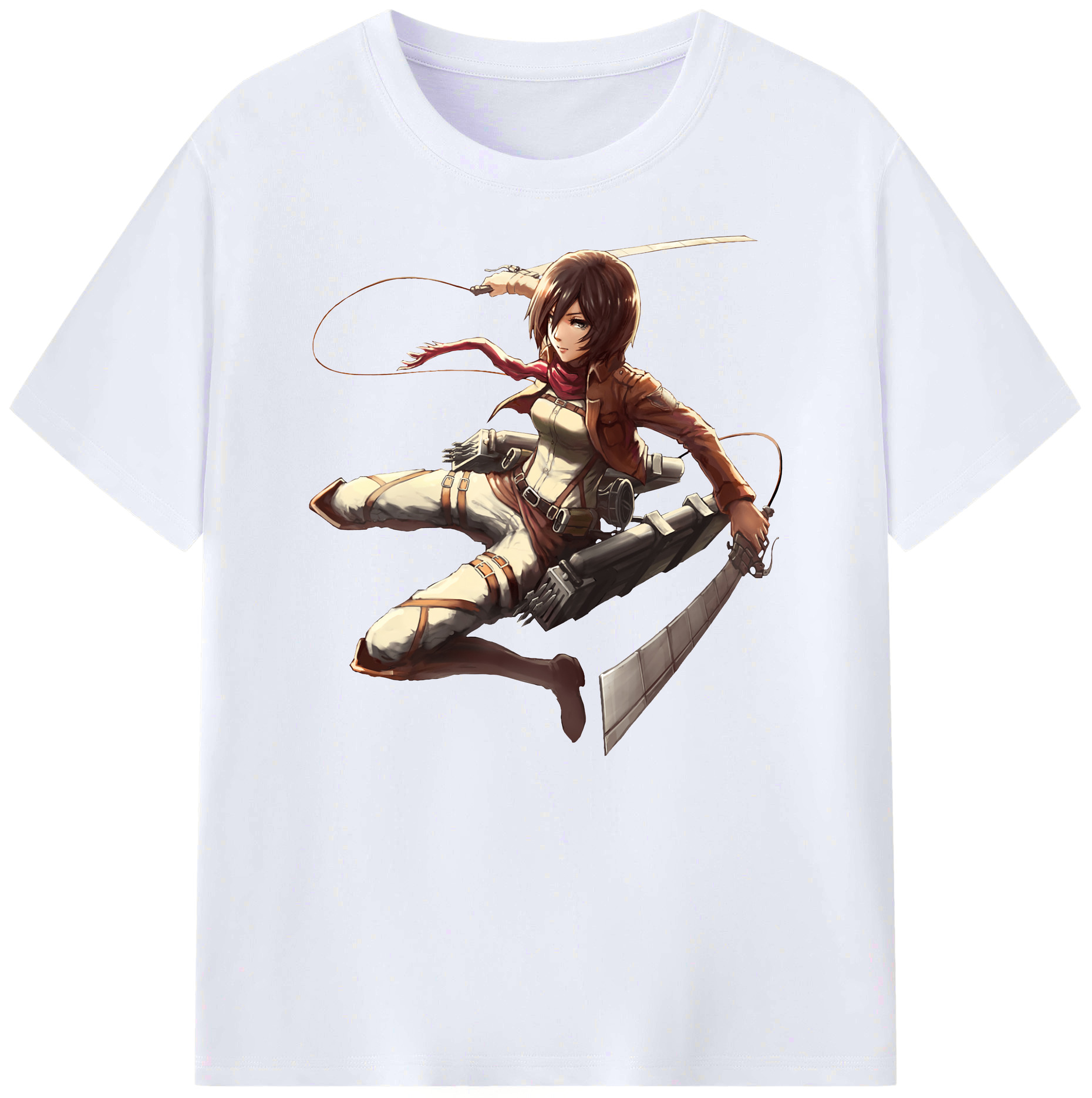 （画像用） 進撃の巨人 ミカサ·アッカーマン Attack on Titan Mikasa Ackerman 綿100％ メンズ半袖Tシャツ｜肌触りやわらか＆通気性