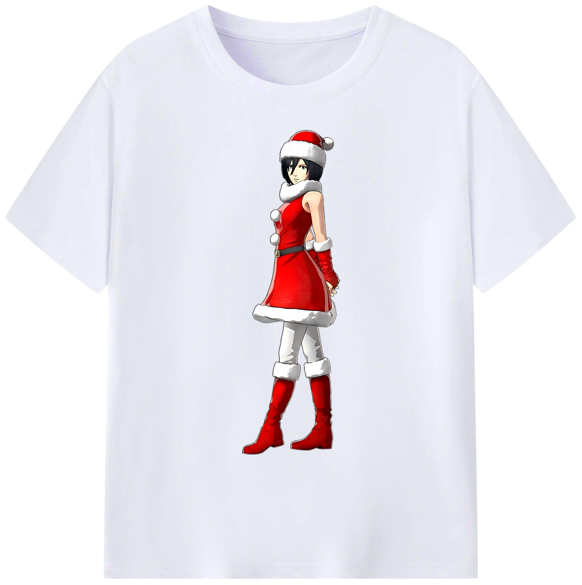 （画像用） 進撃の巨人 ミカサ·アッカーマン Attack on Titan Mikasa Ackerman 綿100％ メンズ半袖Tシャツ｜肌触りやわらか＆通気性