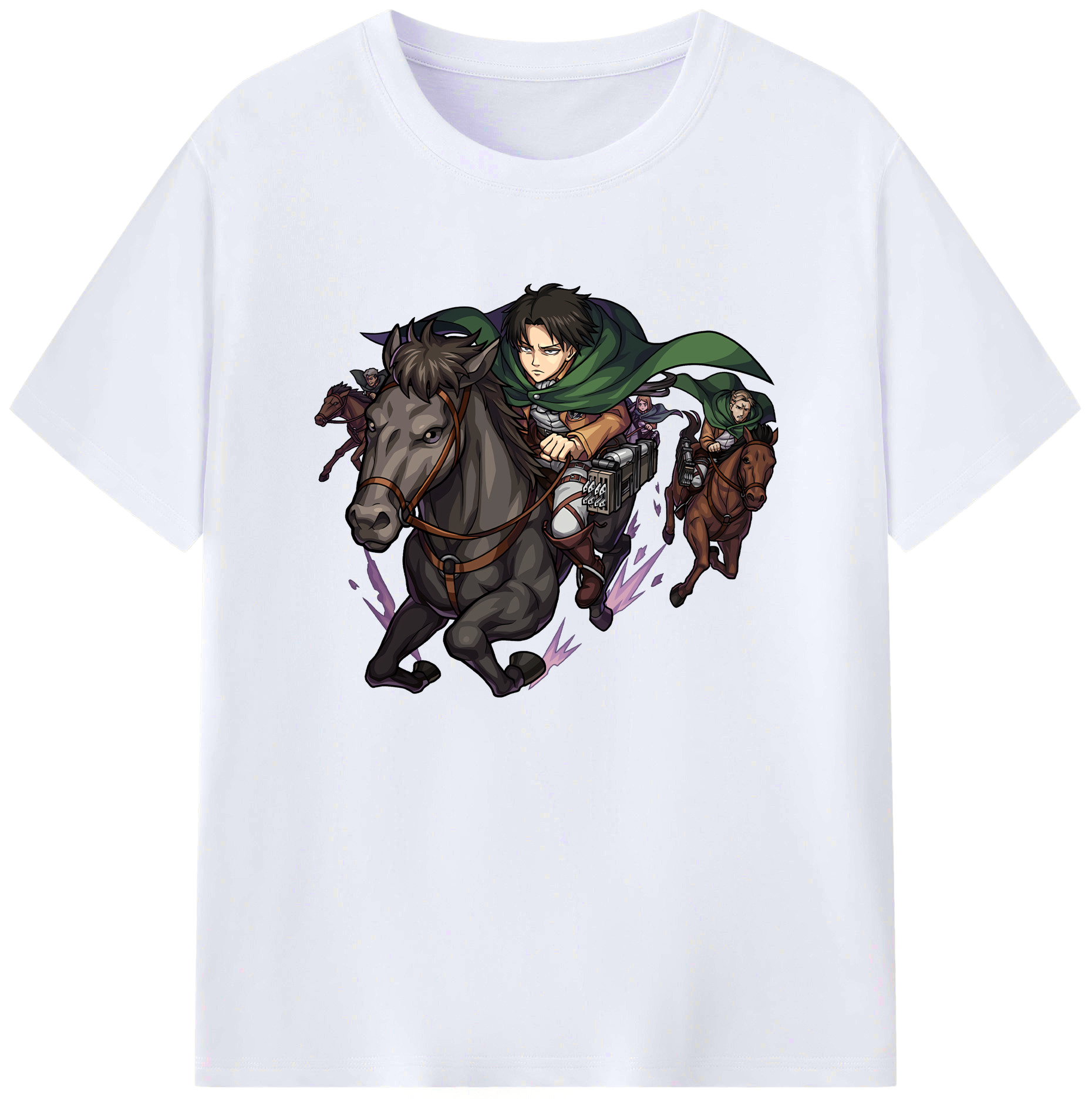 （画像用） 進撃の巨人 リヴァイ·アッカーマン Attack on Titan Levi Ackerman 綿100％ メンズ半袖Tシャツ｜肌触りやわらか＆通気性