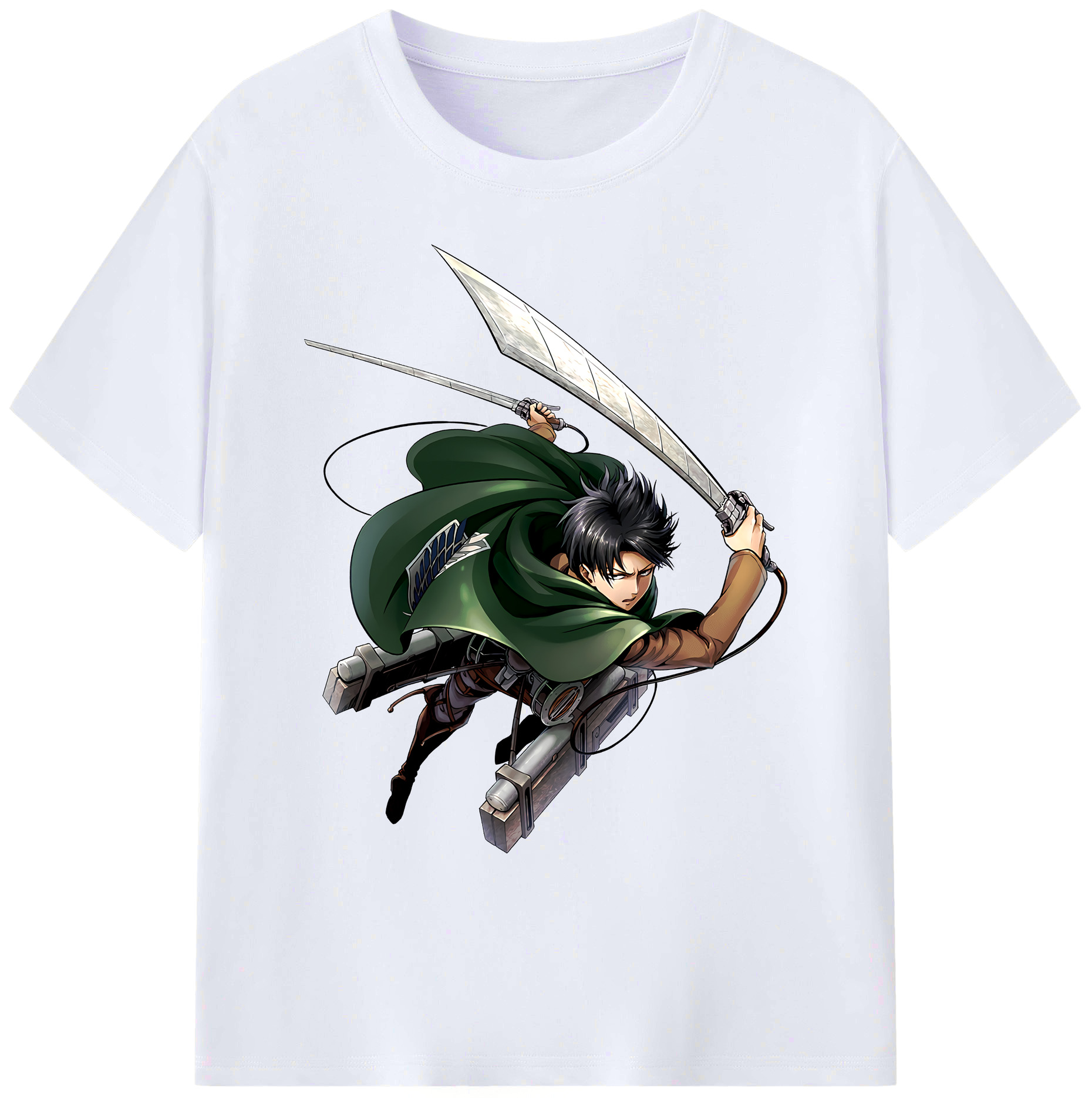（画像用） 進撃の巨人 リヴァイ·アッカーマン Attack on Titan Levi Ackerman 綿100％ メンズ半袖Tシャツ｜肌触りやわらか＆通気性