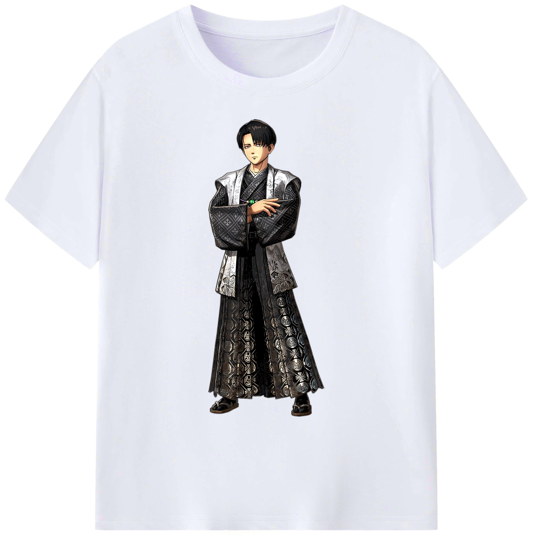 （画像用） 進撃の巨人 リヴァイ·アッカーマン Attack on Titan Levi Ackerman 綿100％ メンズ半袖Tシャツ｜肌触りやわらか＆通気性