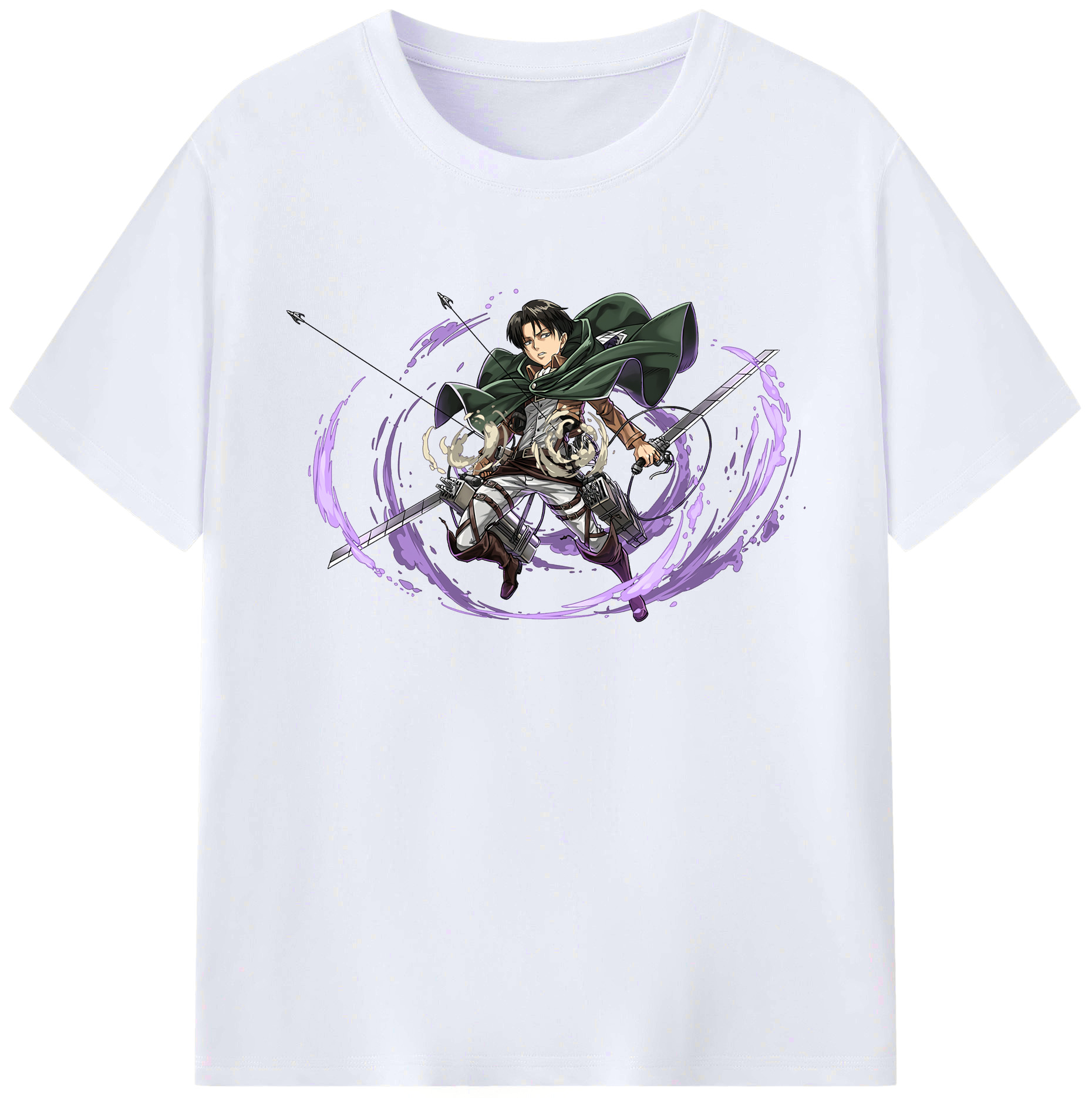 （画像用） 進撃の巨人 リヴァイ·アッカーマン Attack on Titan Levi Ackerman 綿100％ メンズ半袖Tシャツ｜肌触りやわらか＆通気性