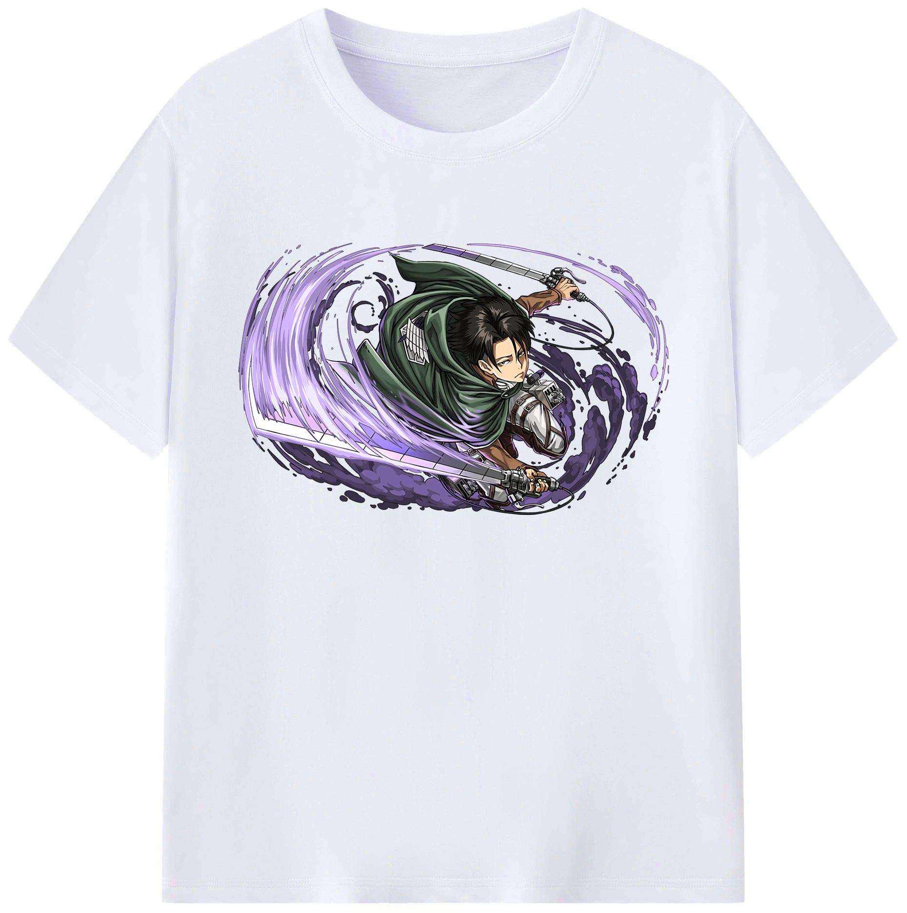 （画像用） 進撃の巨人 リヴァイ·アッカーマン Attack on Titan Levi Ackerman 綿100％ メンズ半袖Tシャツ｜肌触りやわらか＆通気性